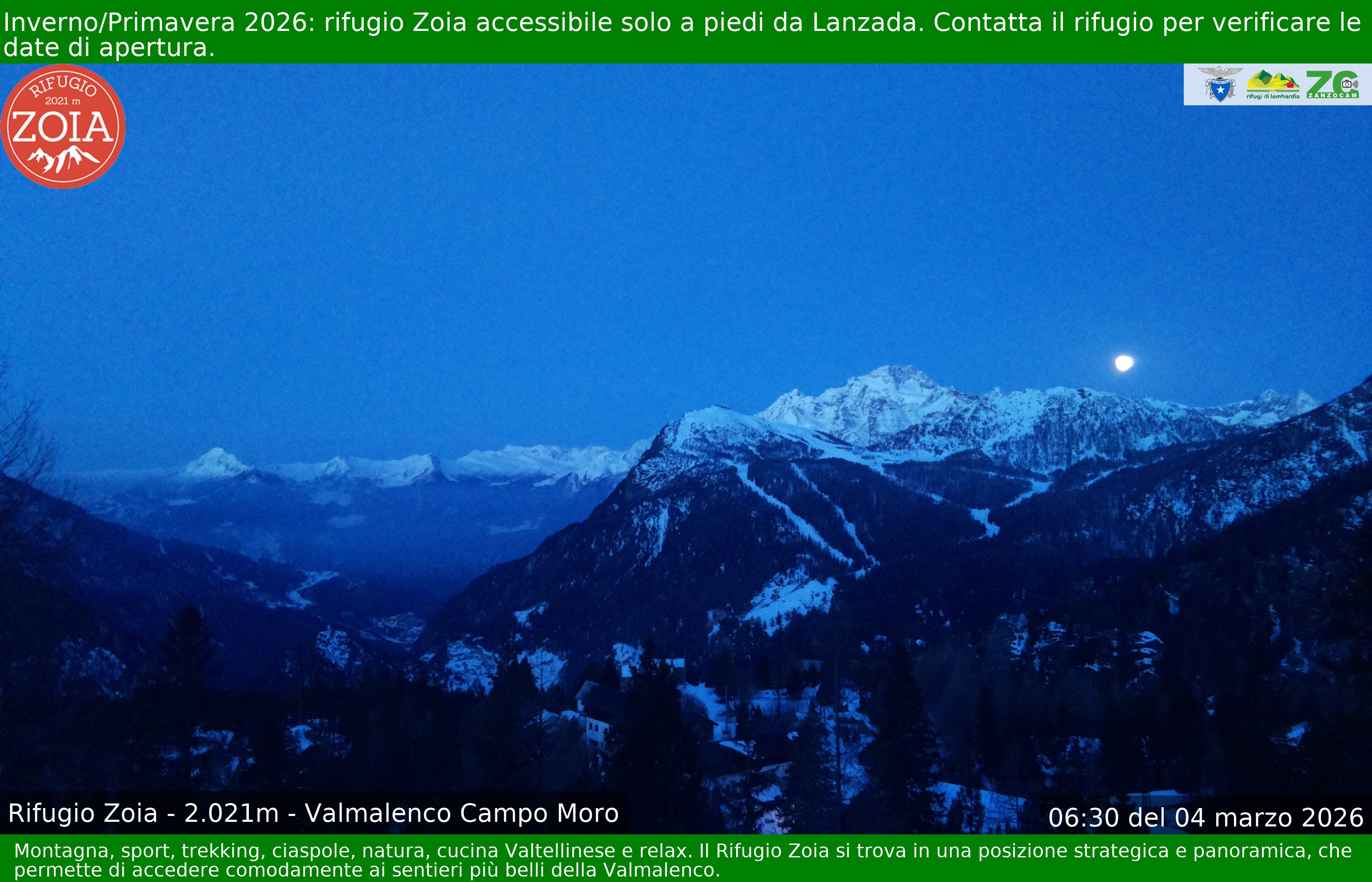 Archiv Foto Webcam Berghütte Zoia bei Chiesa in Valmalenco
