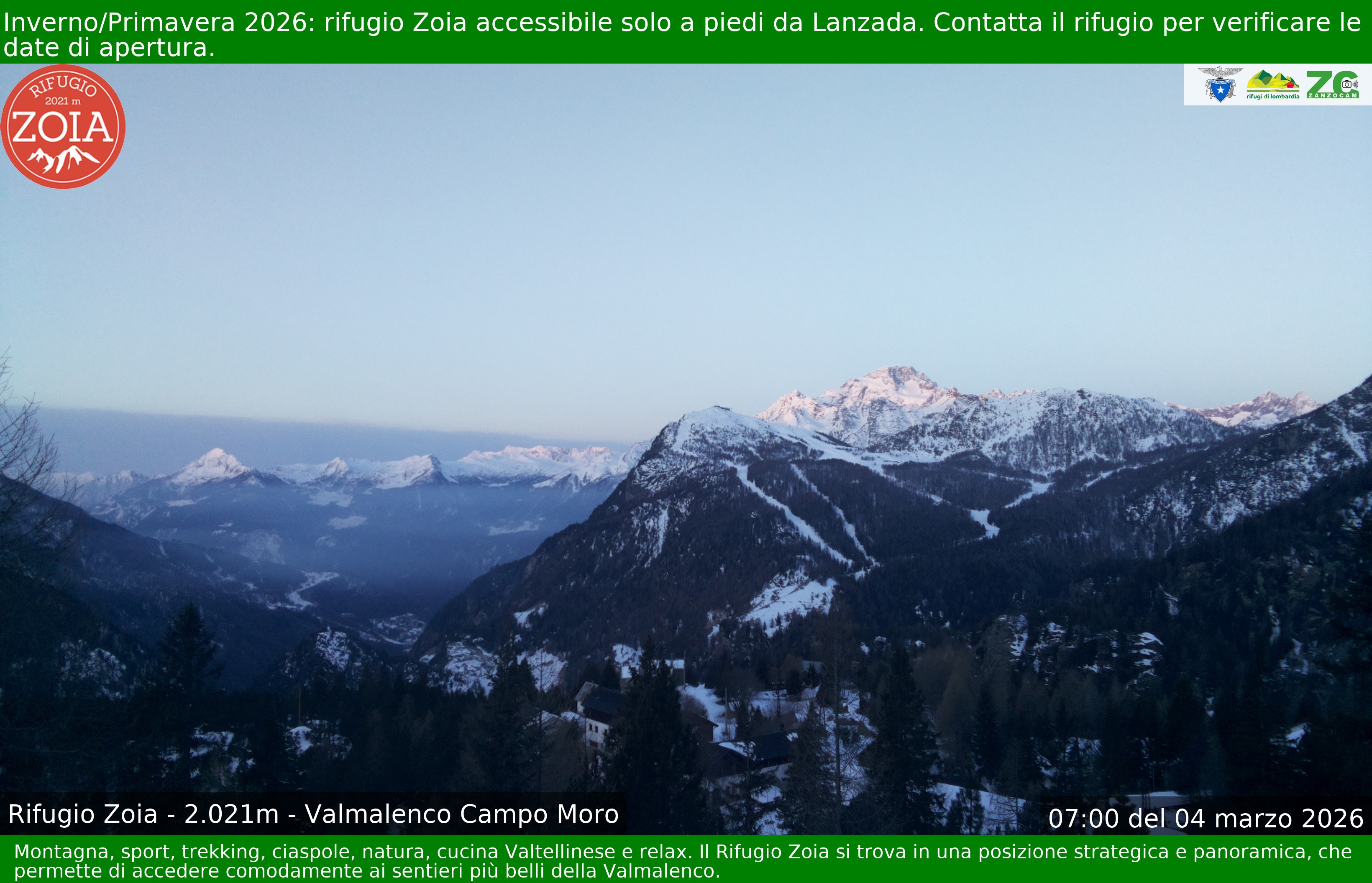 Archiv Foto Webcam Berghütte Zoia bei Chiesa in Valmalenco