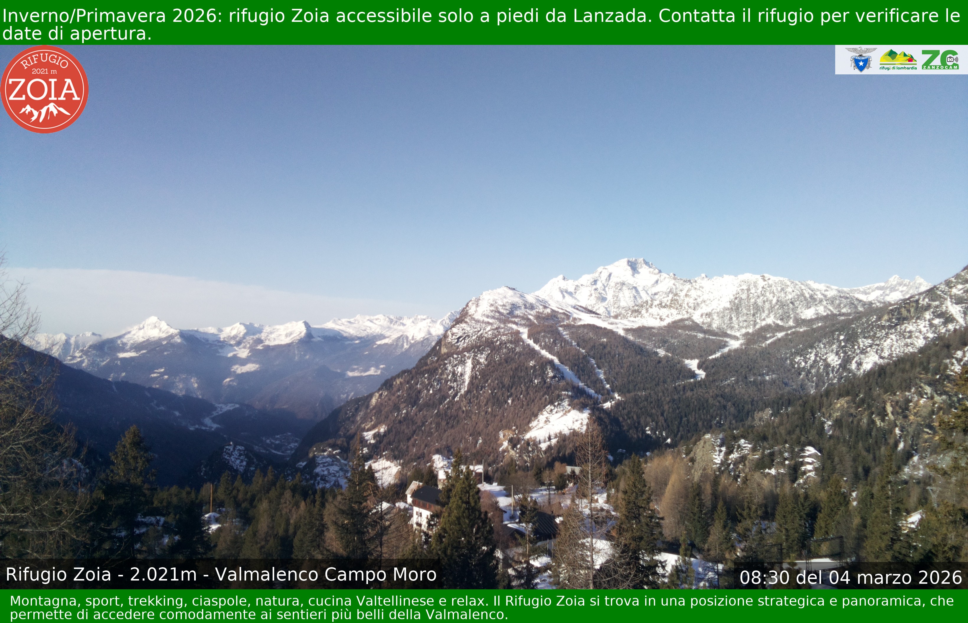 Archiv Foto Webcam Berghütte Zoia bei Chiesa in Valmalenco