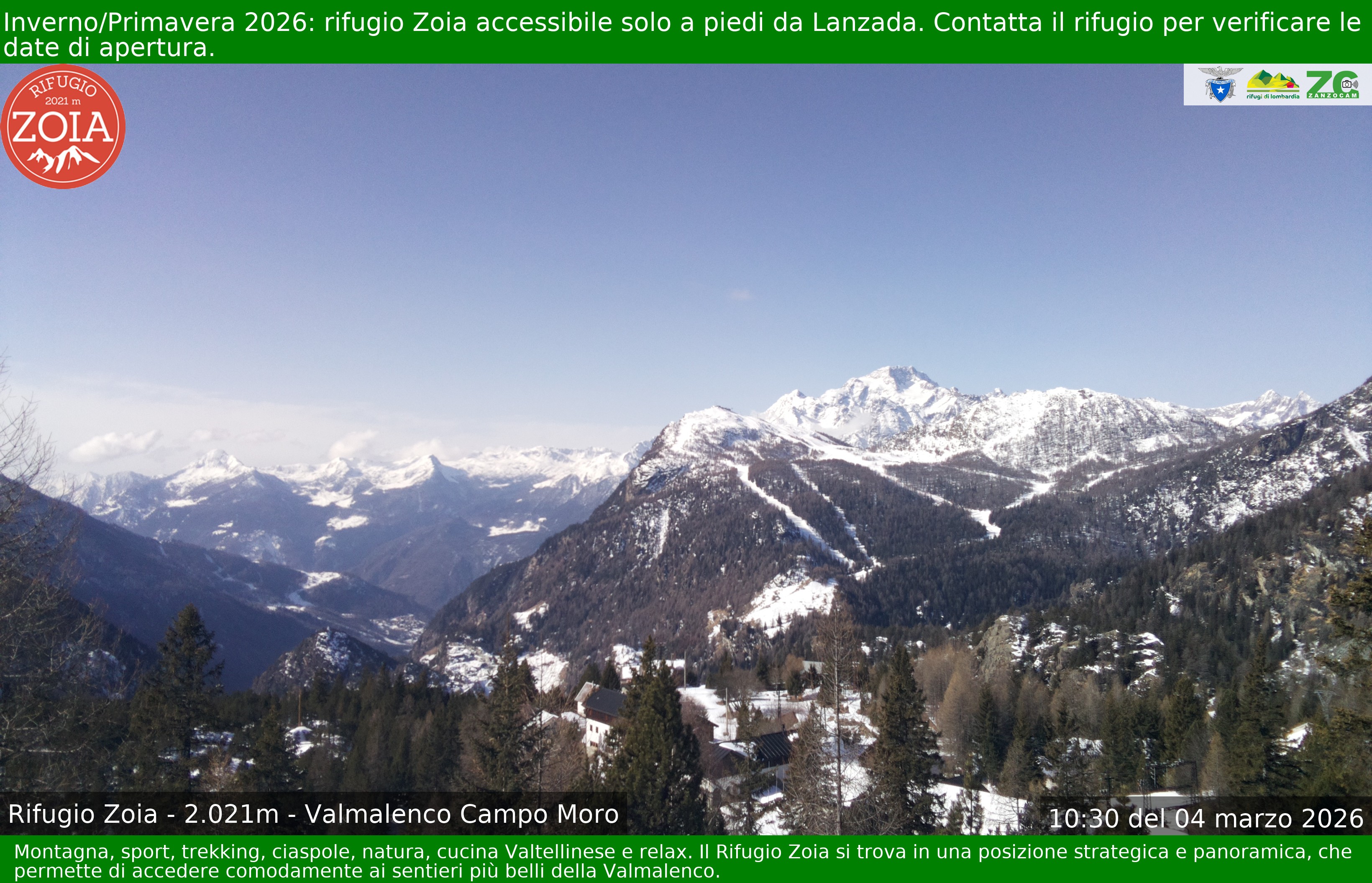 Archiv Foto Webcam Berghütte Zoia bei Chiesa in Valmalenco