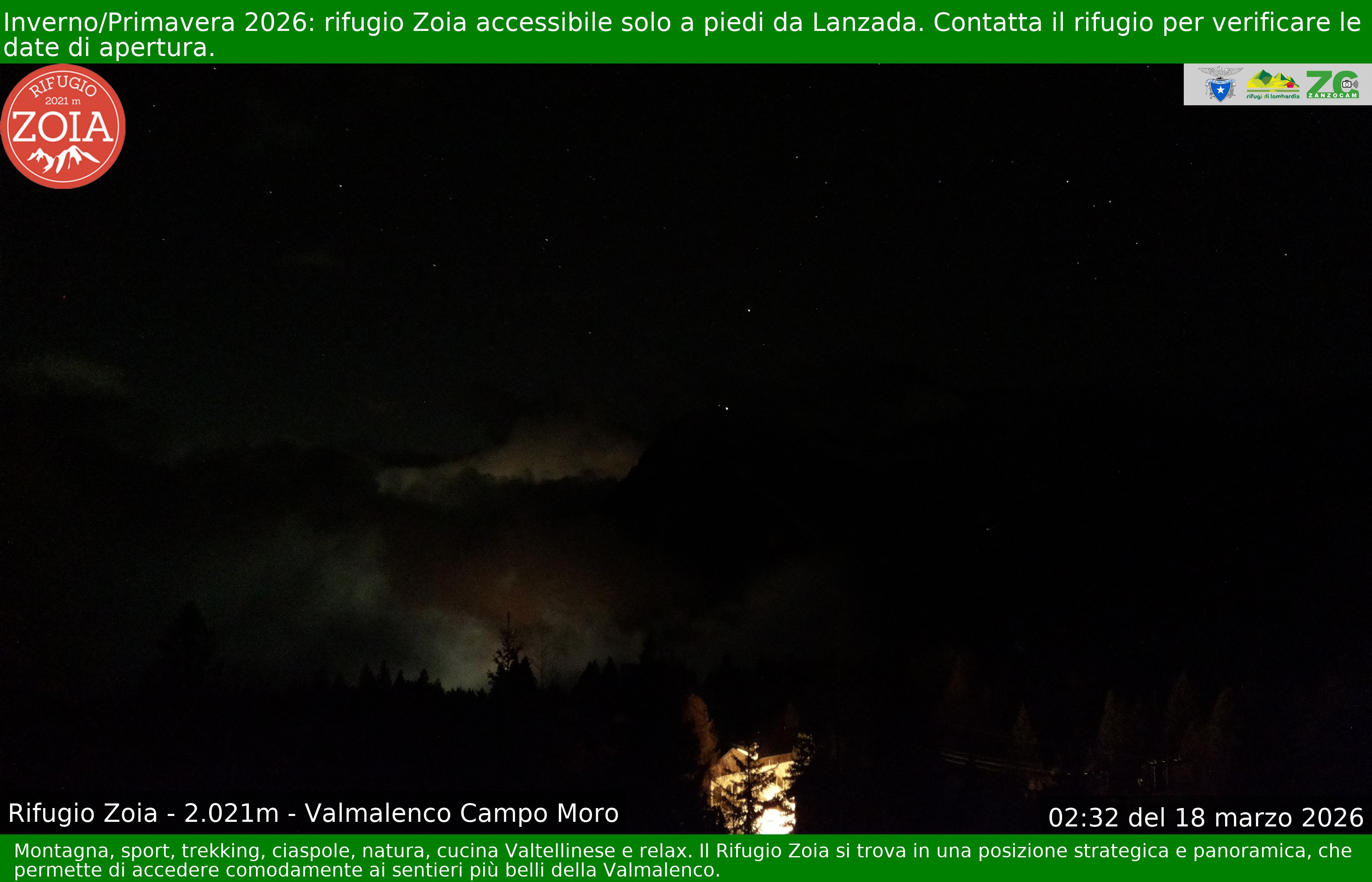 Archiv Foto Webcam Berghütte Zoia bei Chiesa in Valmalenco