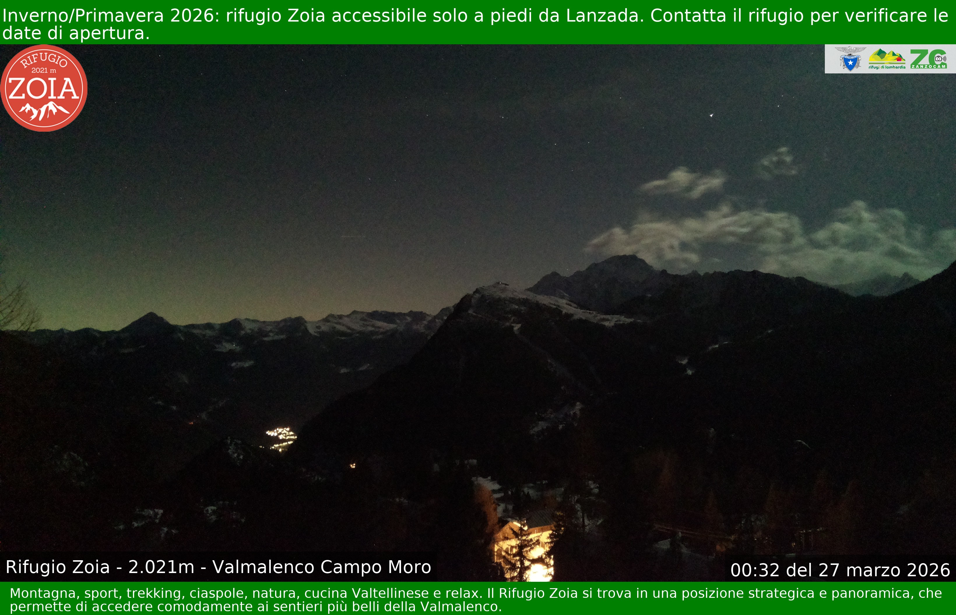 Archiv Foto Webcam Berghütte Zoia bei Chiesa in Valmalenco
