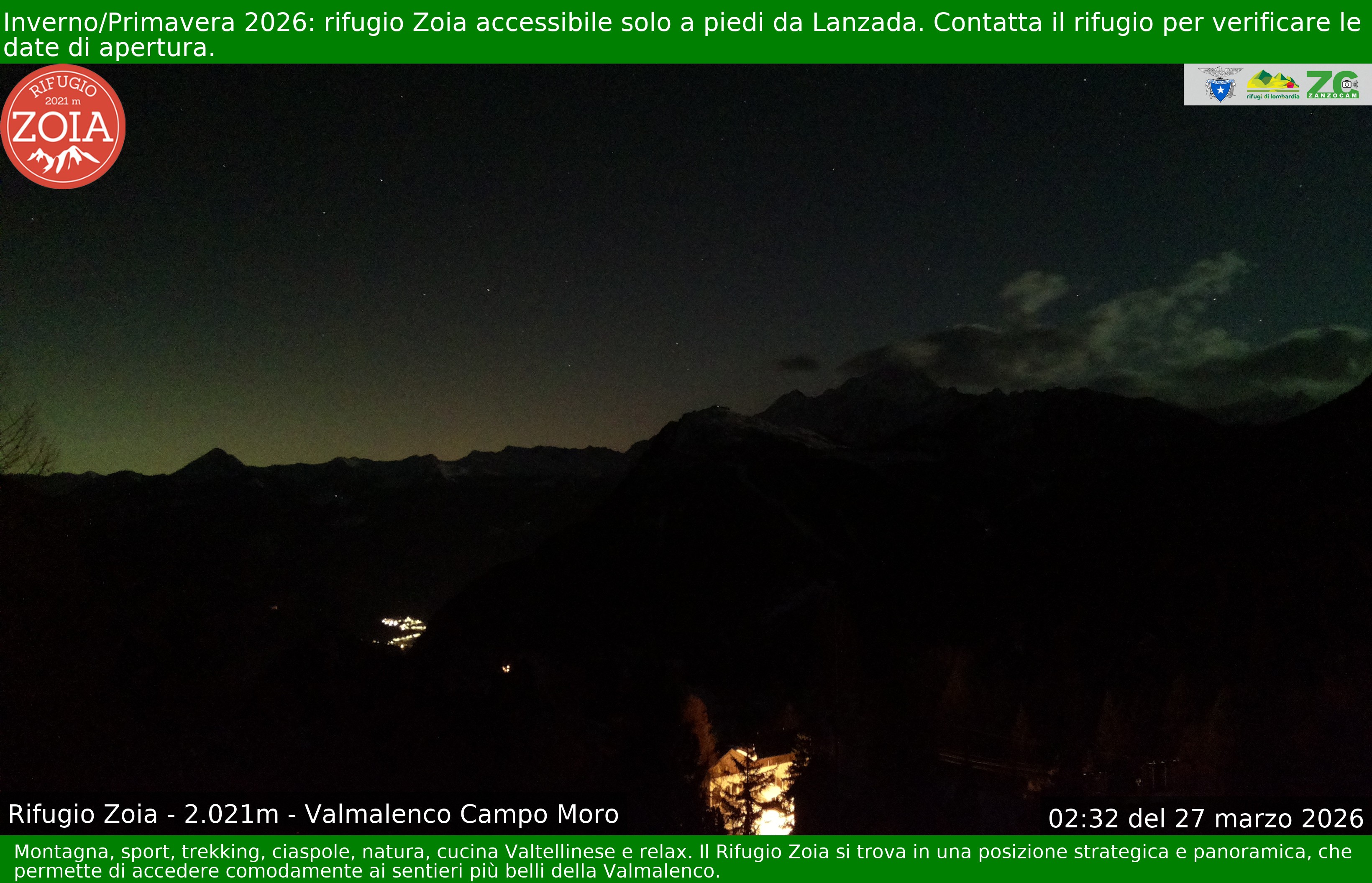 Archiv Foto Webcam Berghütte Zoia bei Chiesa in Valmalenco