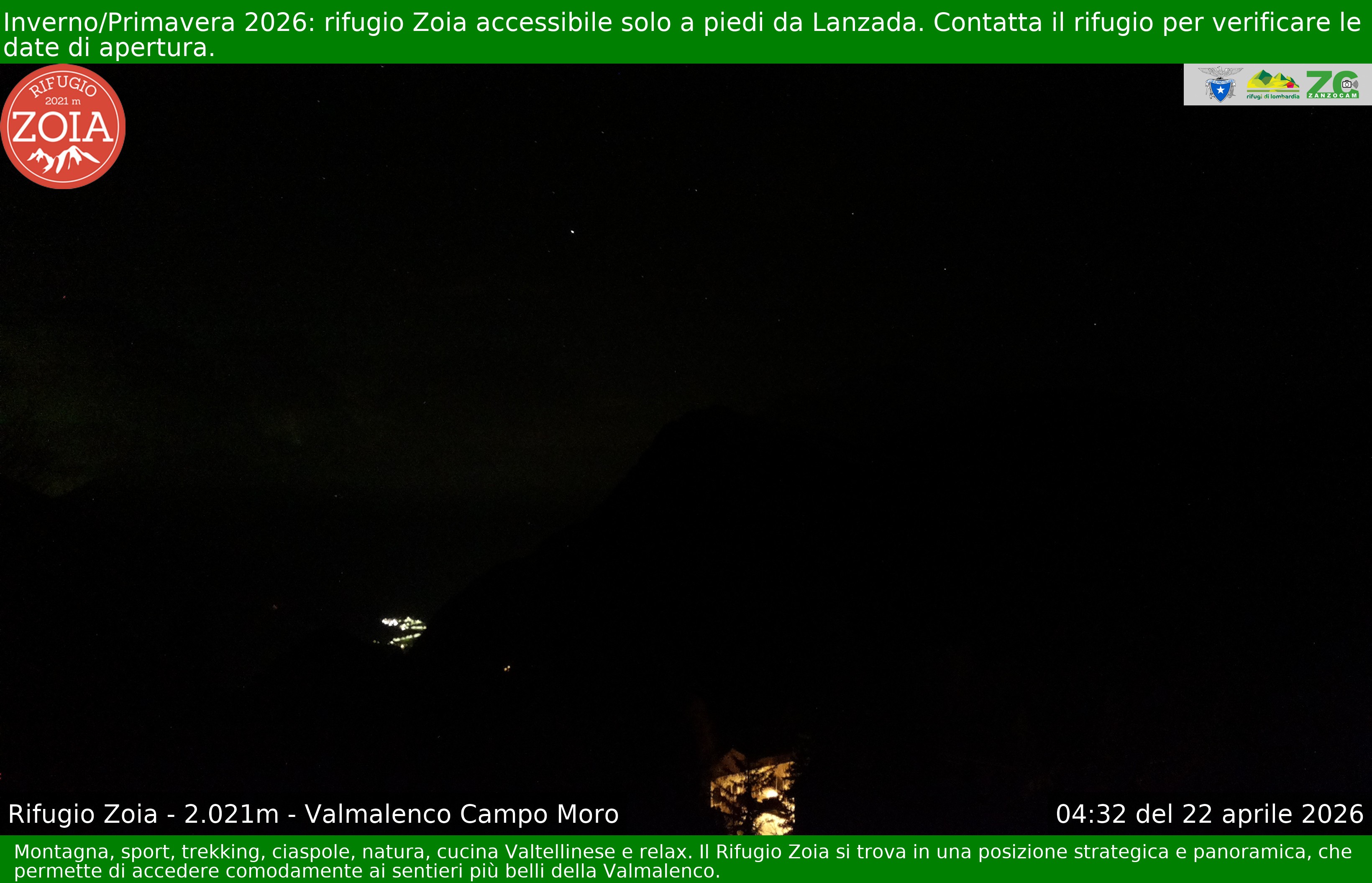 Archiv Foto Webcam Berghütte Zoia bei Chiesa in Valmalenco