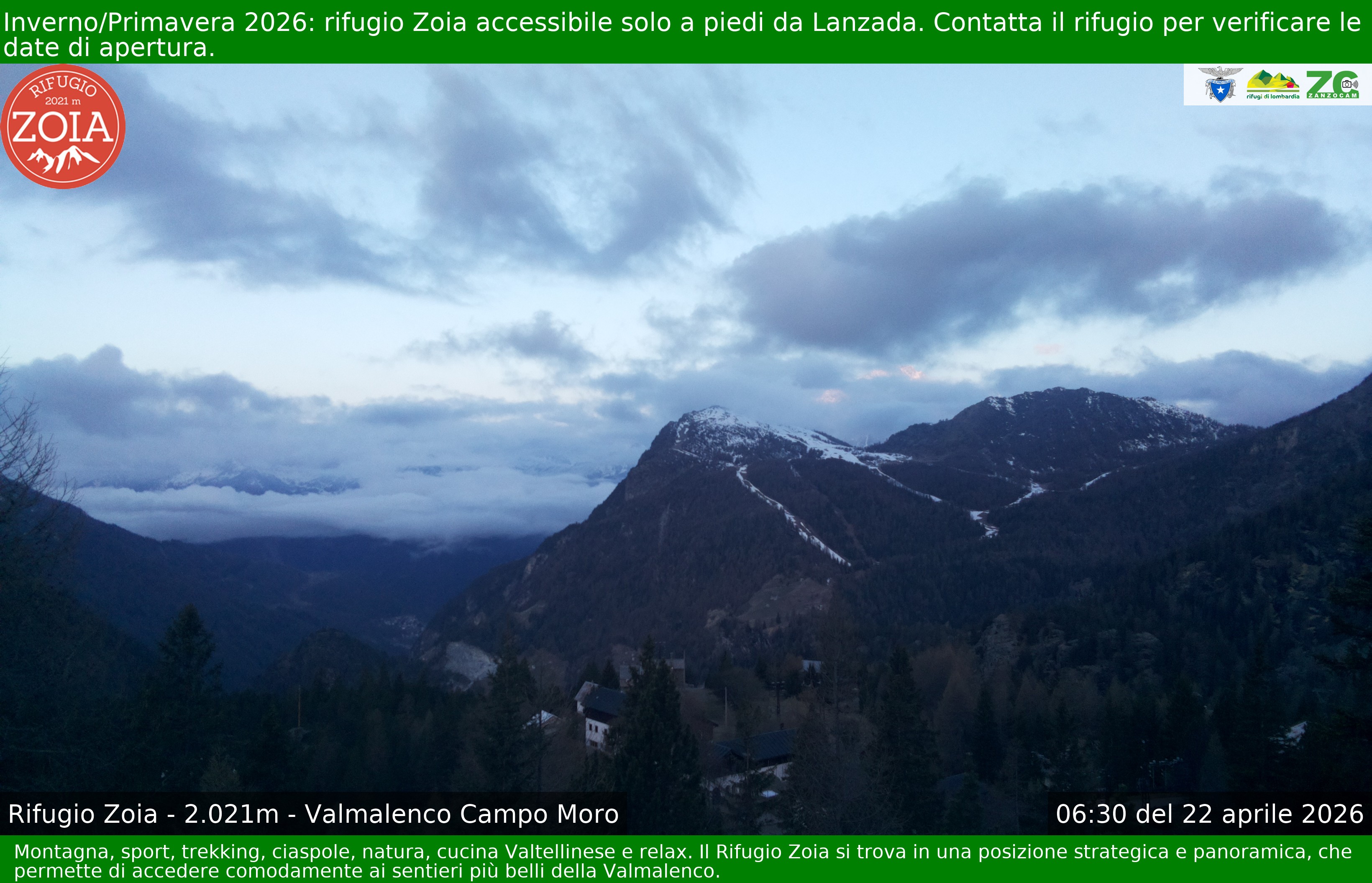 Archiv Foto Webcam Berghütte Zoia bei Chiesa in Valmalenco