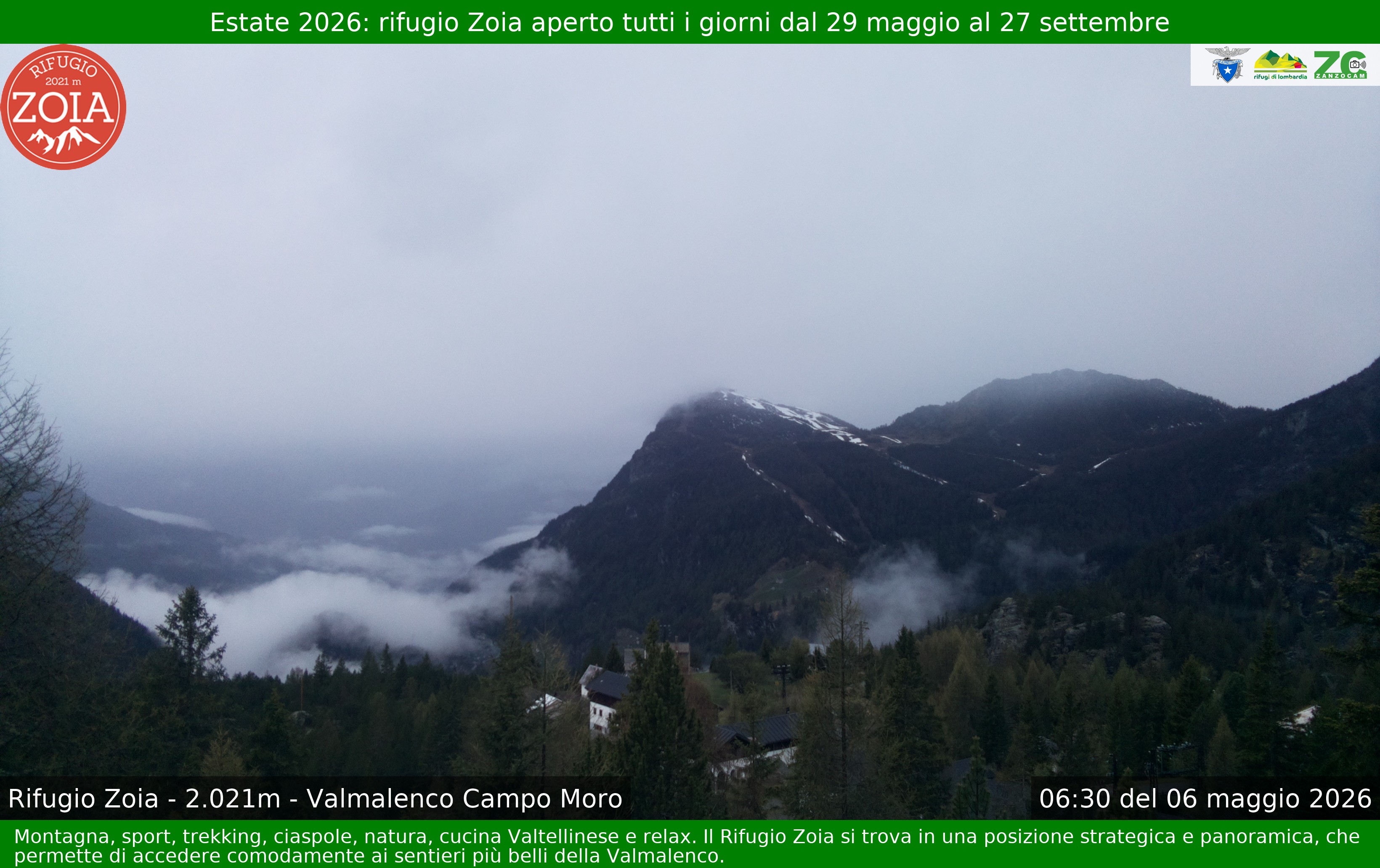 Archiv Foto Webcam Berghütte Zoia bei Chiesa in Valmalenco