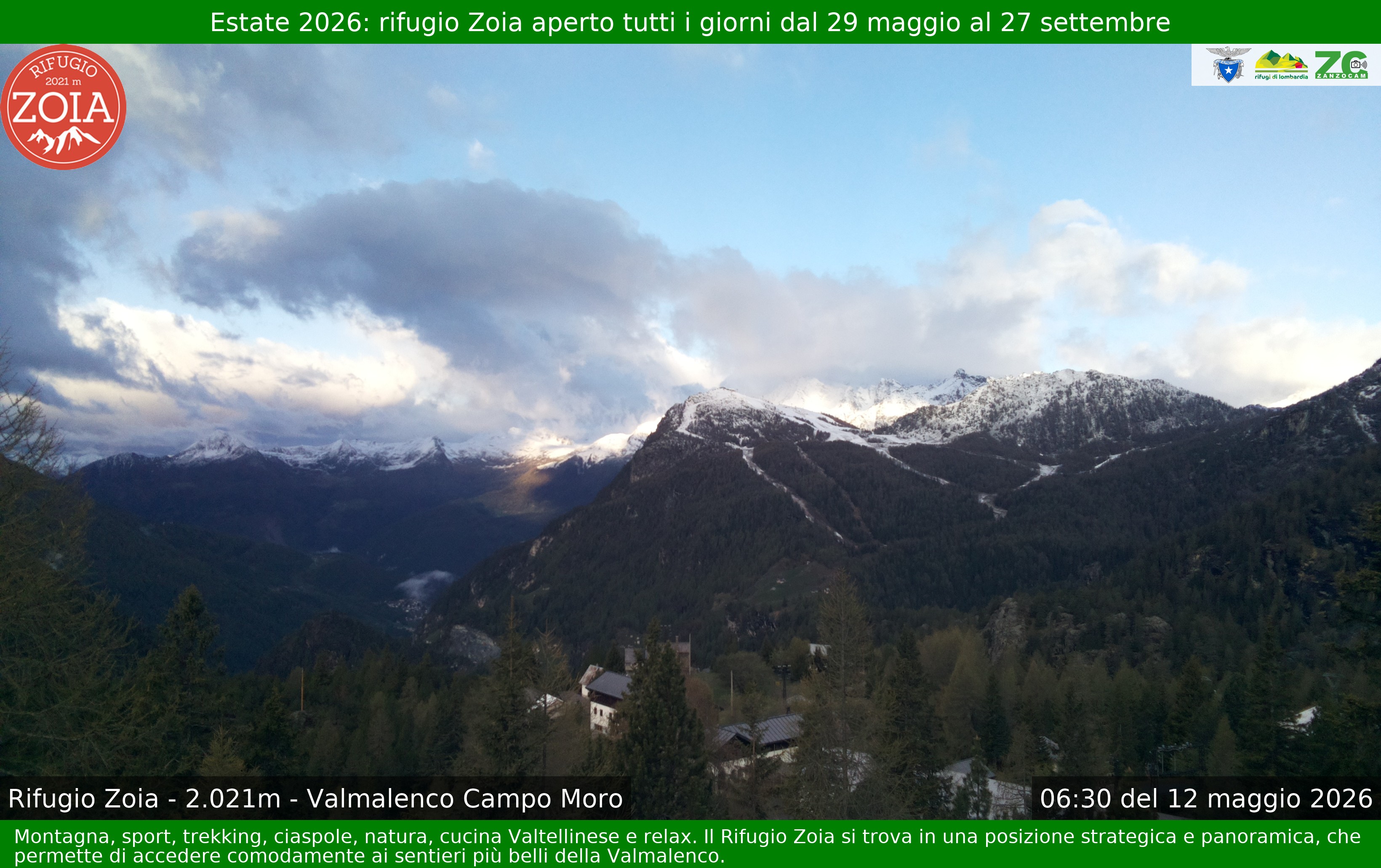 Archiv Foto Webcam Berghütte Zoia bei Chiesa in Valmalenco