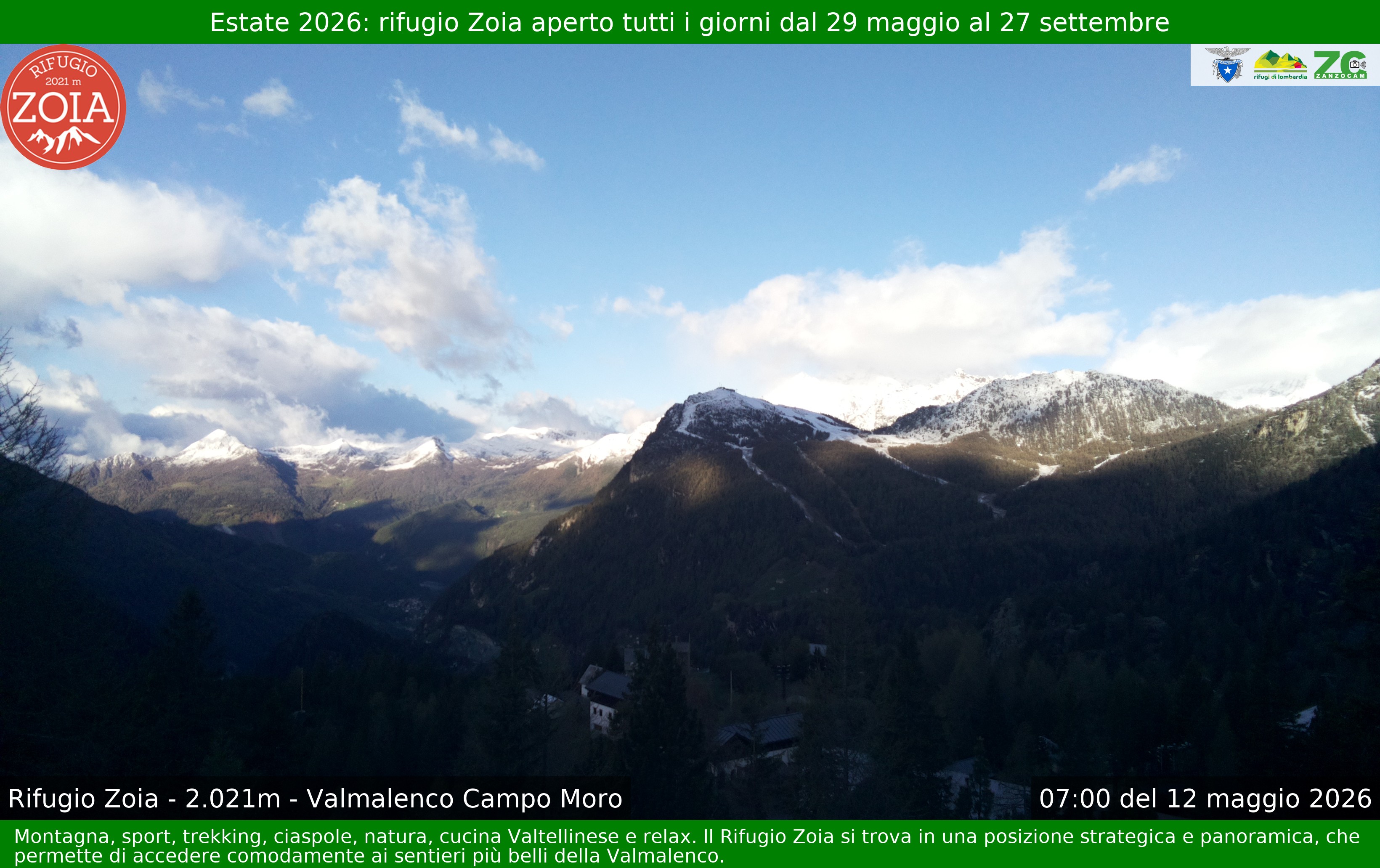 Archiv Foto Webcam Berghütte Zoia bei Chiesa in Valmalenco