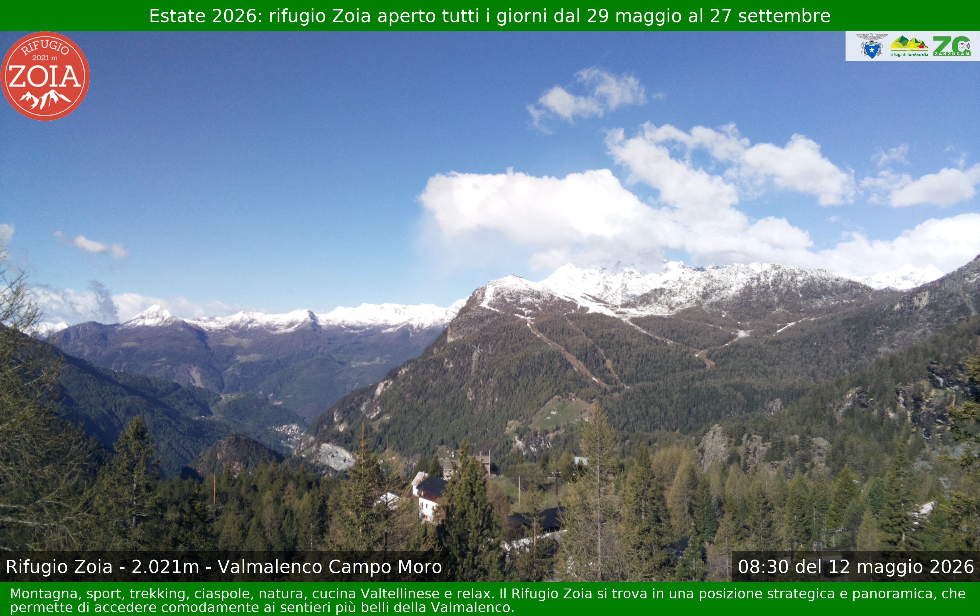 Archiv Foto Webcam Berghütte Zoia bei Chiesa in Valmalenco
