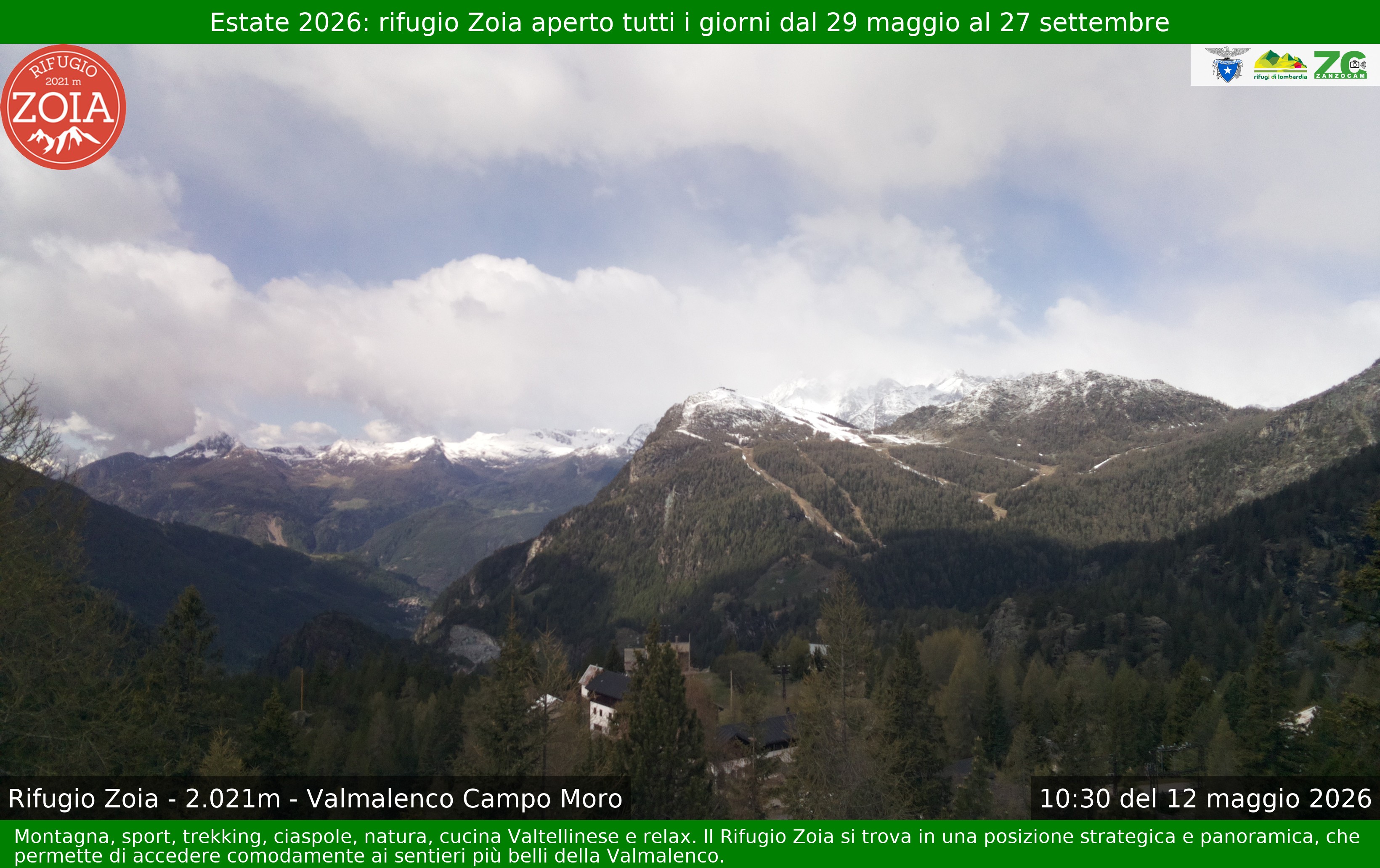 Archiv Foto Webcam Berghütte Zoia bei Chiesa in Valmalenco