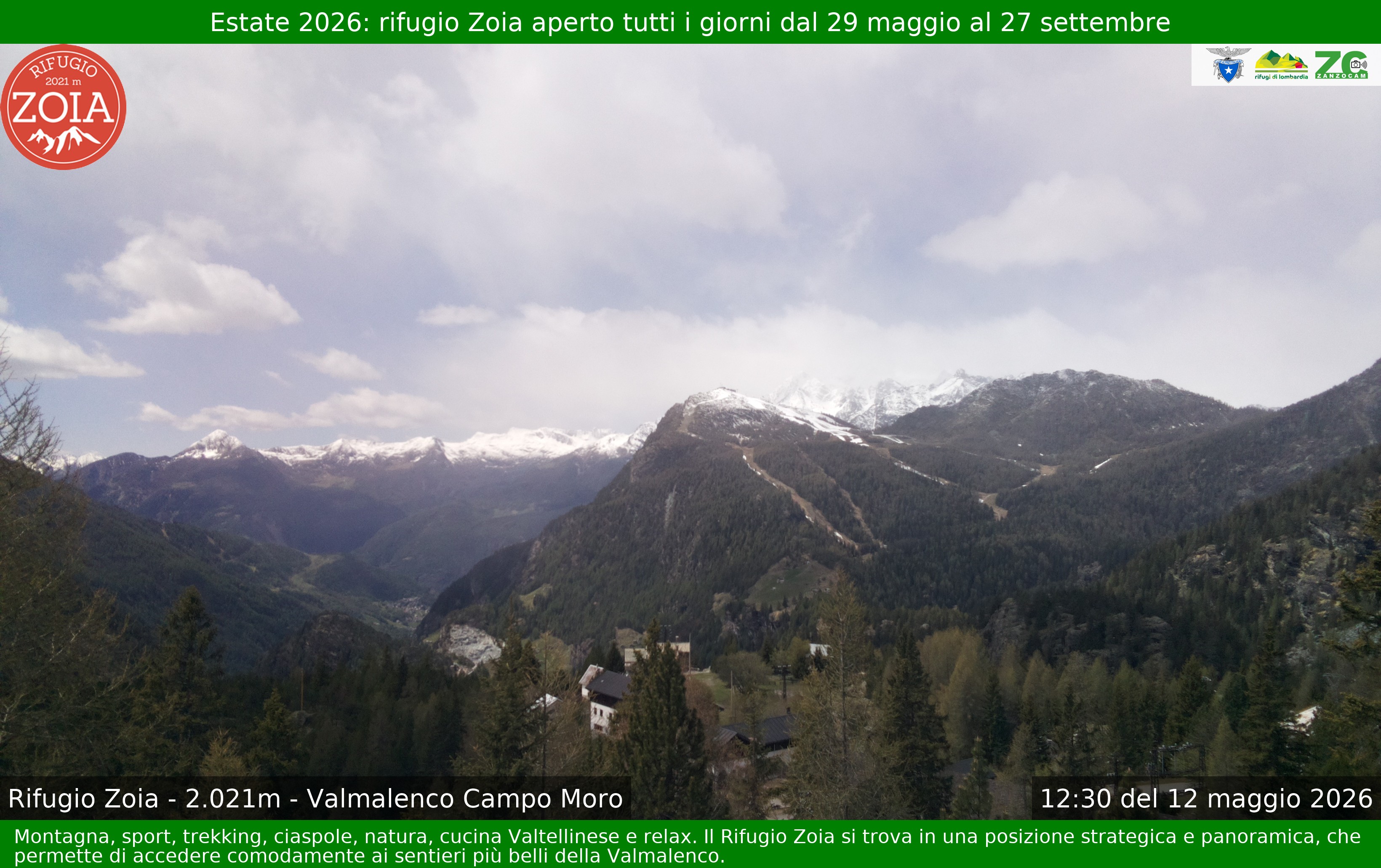 Archiv Foto Webcam Berghütte Zoia bei Chiesa in Valmalenco