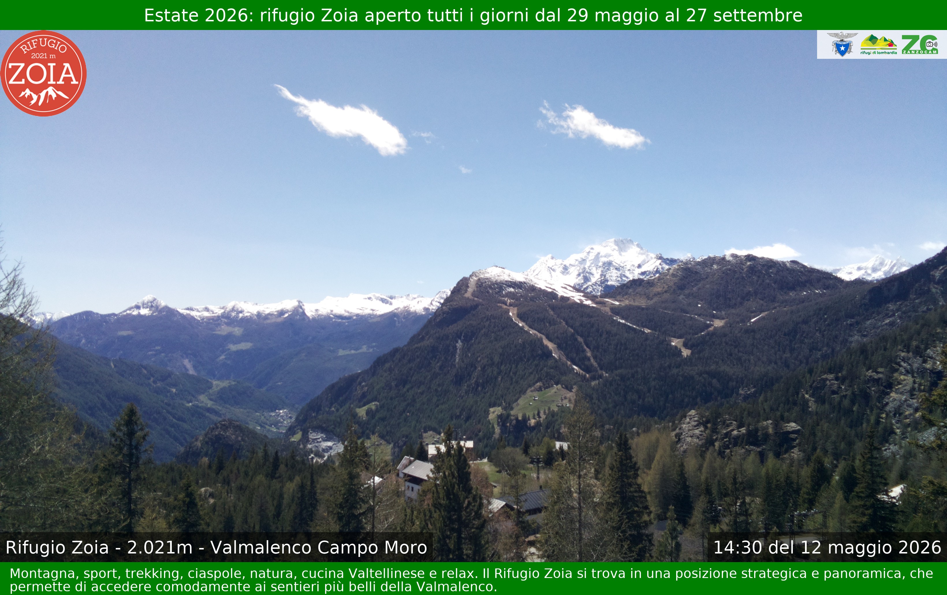 Archiv Foto Webcam Berghütte Zoia bei Chiesa in Valmalenco