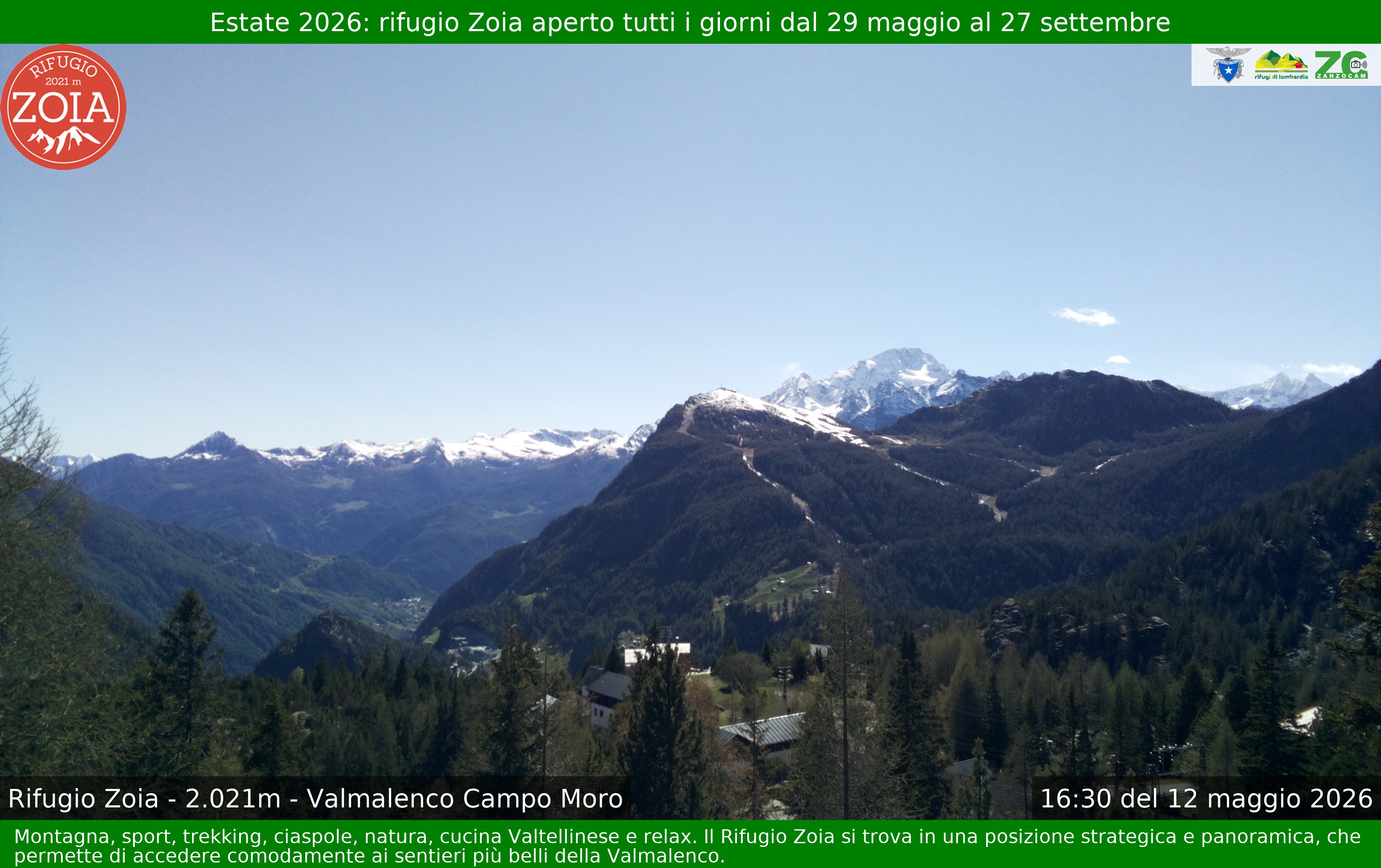 Archiv Foto Webcam Berghütte Zoia bei Chiesa in Valmalenco