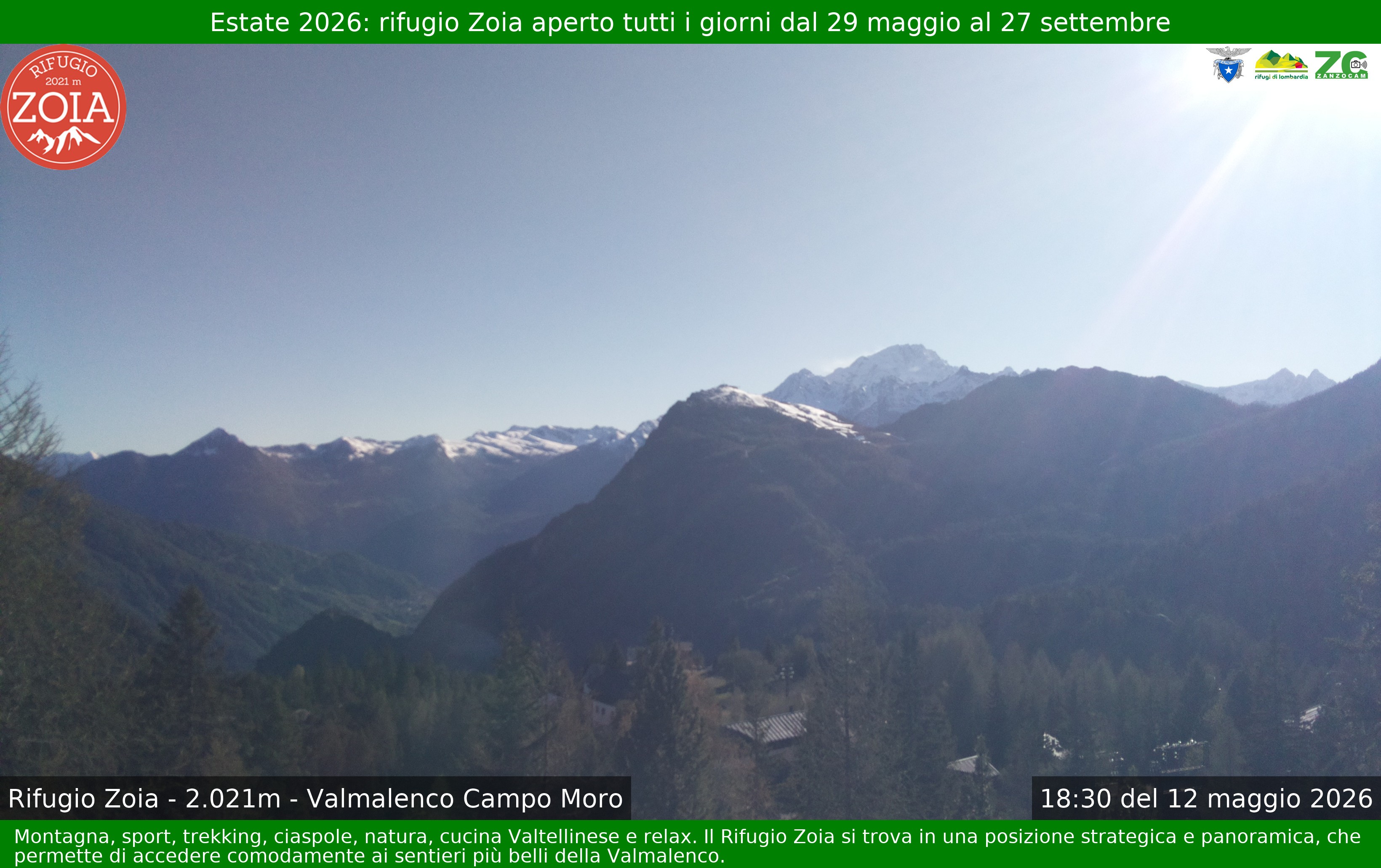 Archiv Foto Webcam Berghütte Zoia bei Chiesa in Valmalenco