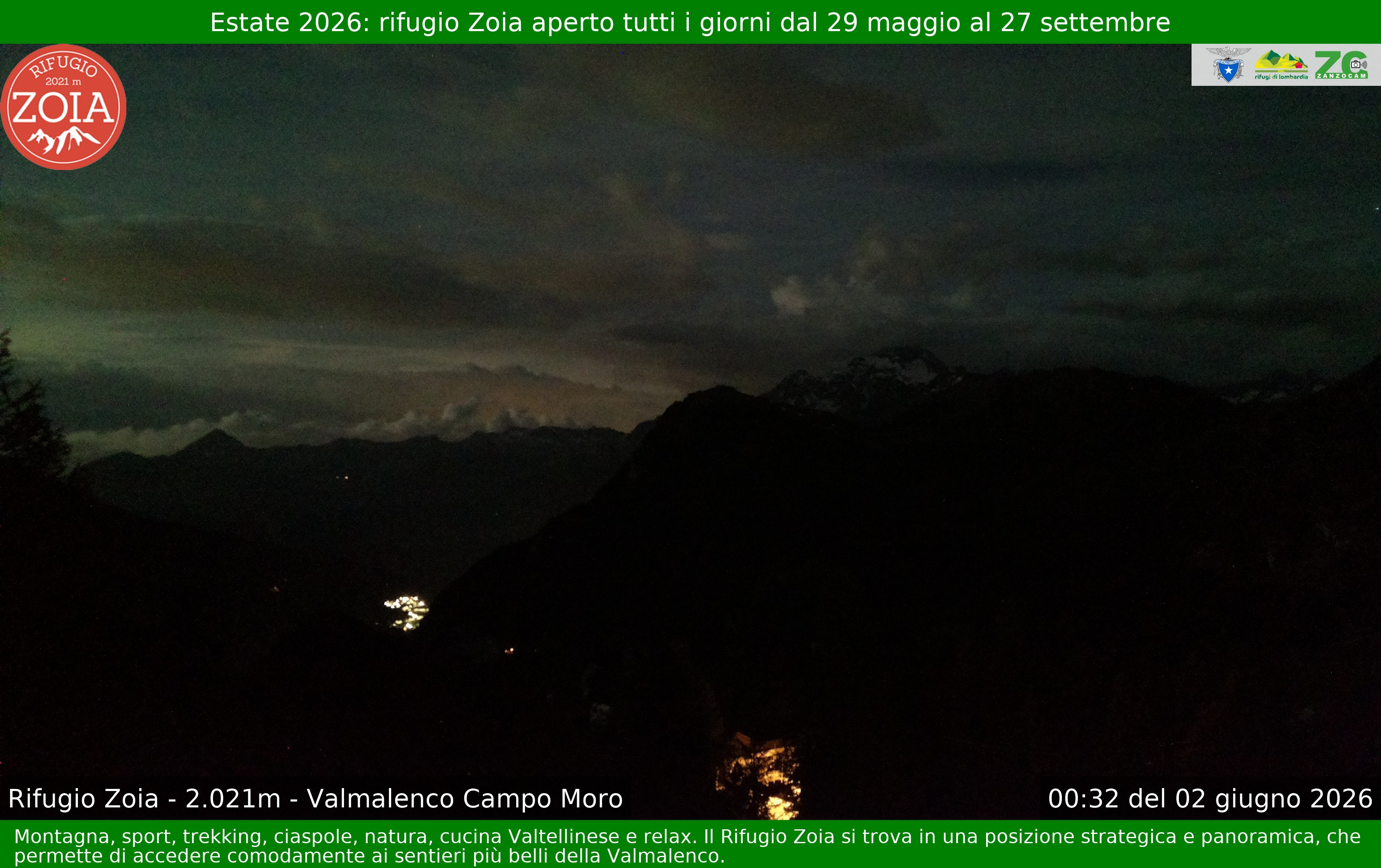 Archiv Foto Webcam Berghütte Zoia bei Chiesa in Valmalenco