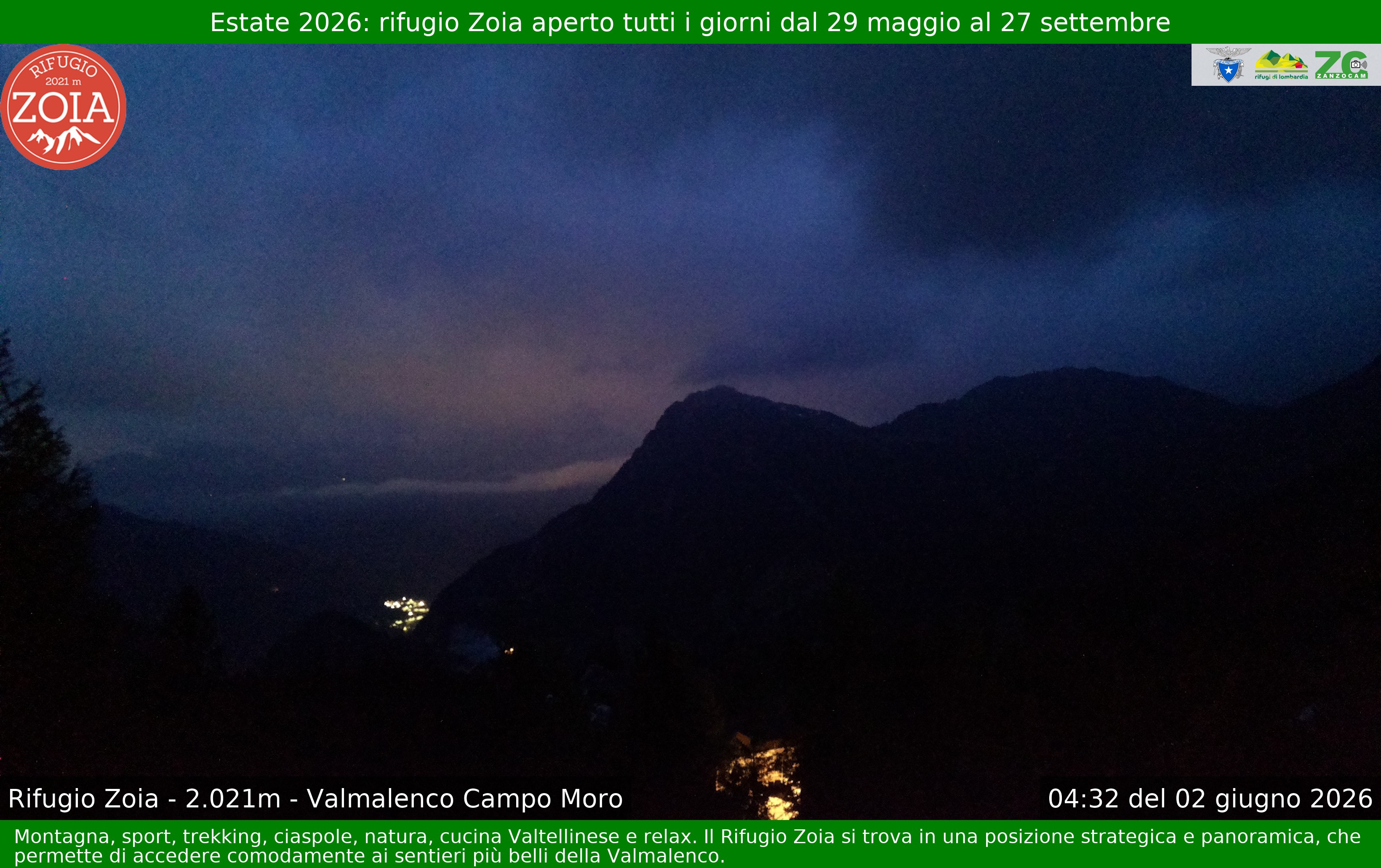 Archiv Foto Webcam Berghütte Zoia bei Chiesa in Valmalenco