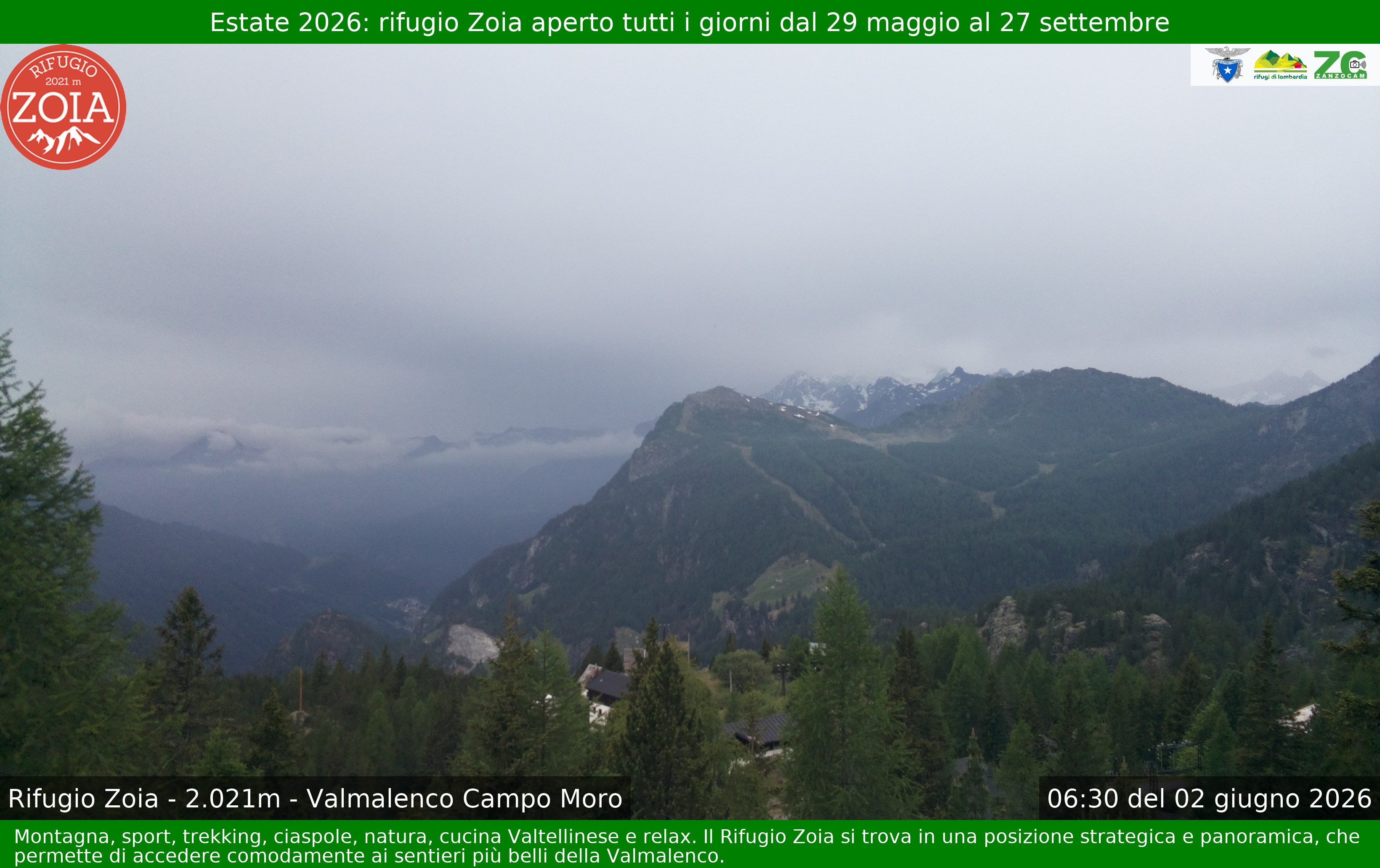 Archiv Foto Webcam Berghütte Zoia bei Chiesa in Valmalenco