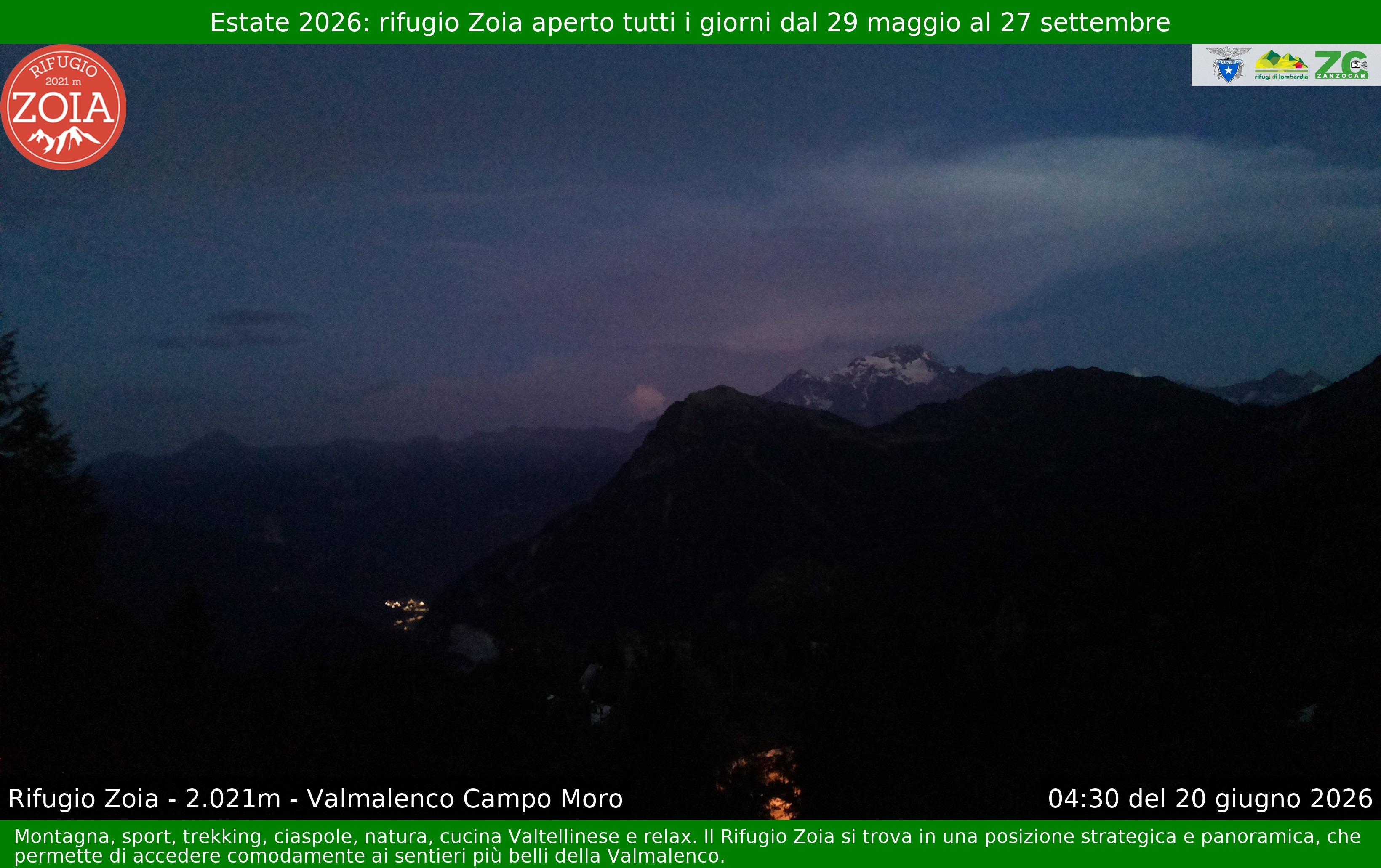 Archiv Foto Webcam Berghütte Zoia bei Chiesa in Valmalenco