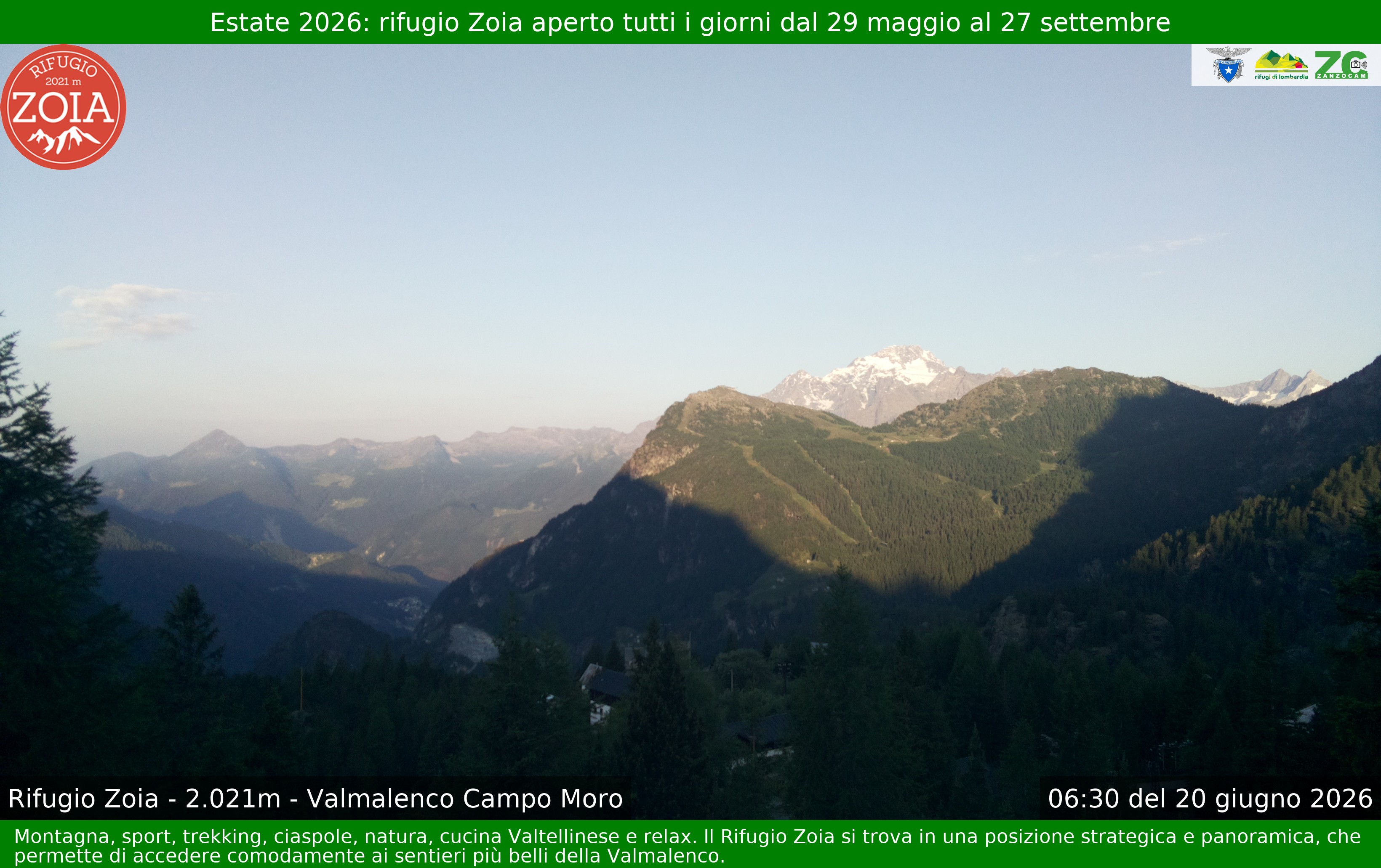 Archiv Foto Webcam Berghütte Zoia bei Chiesa in Valmalenco