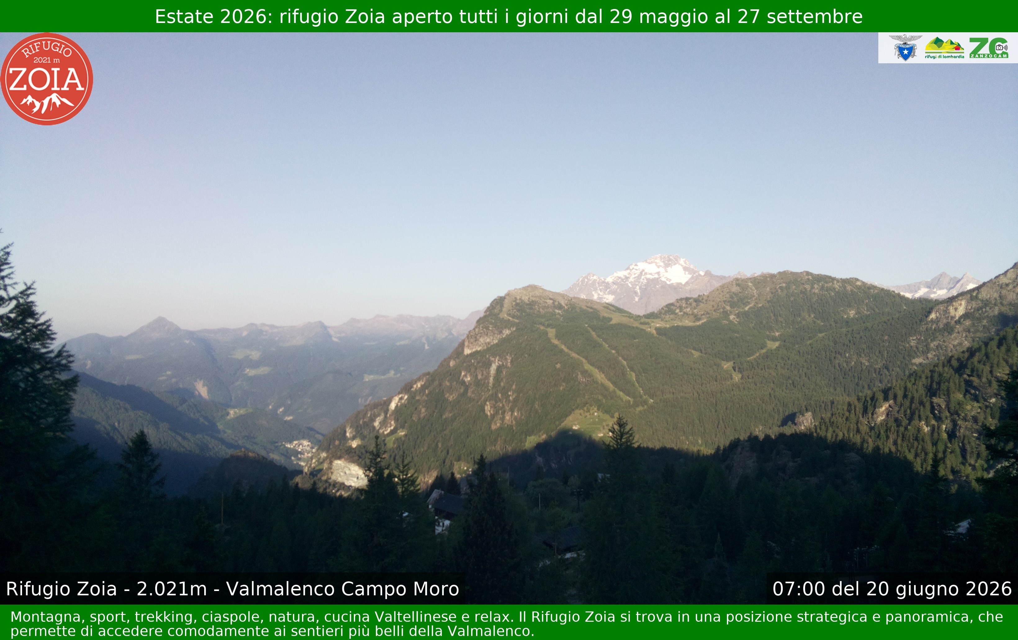 Archiv Foto Webcam Berghütte Zoia bei Chiesa in Valmalenco