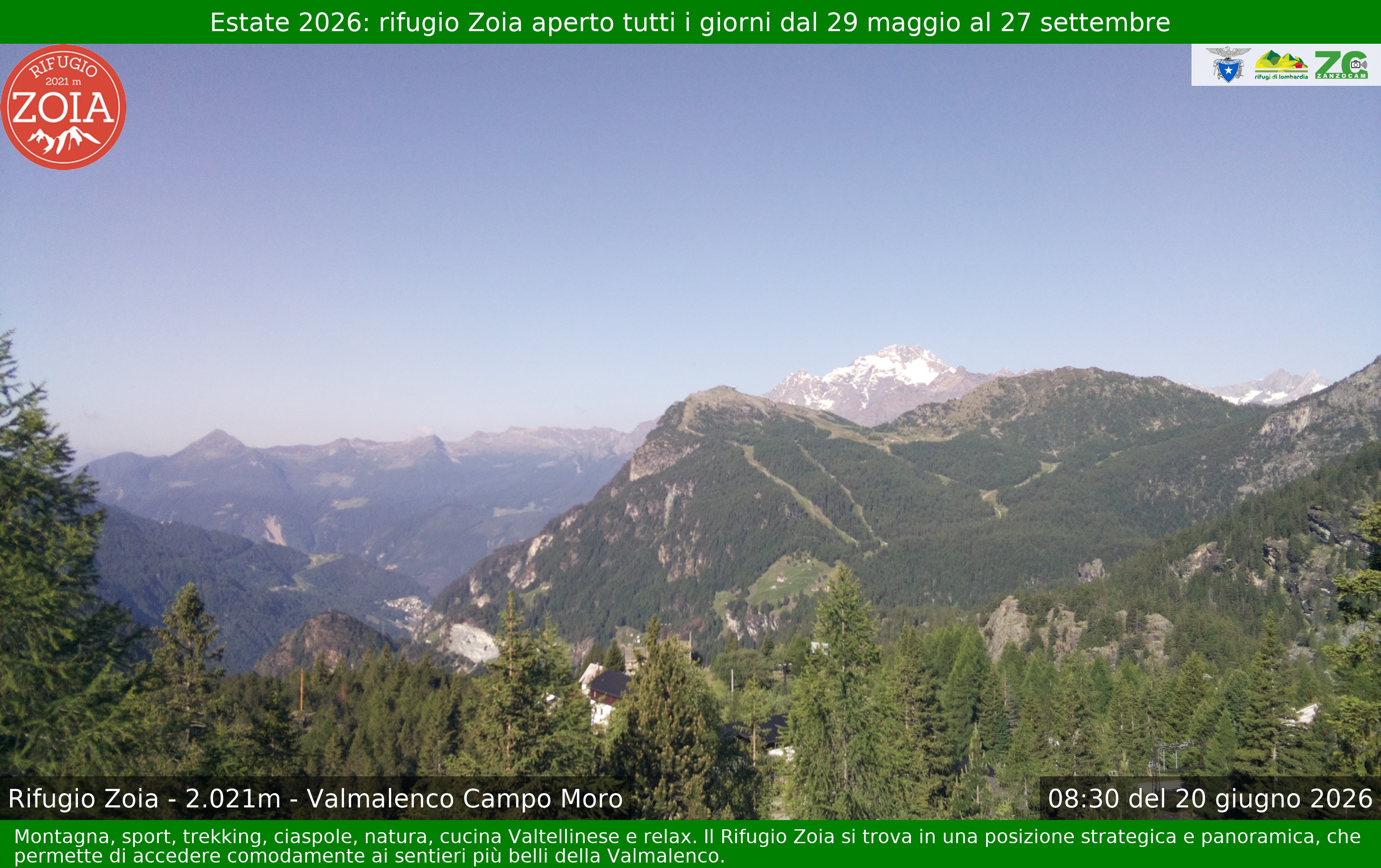 Archiv Foto Webcam Berghütte Zoia bei Chiesa in Valmalenco