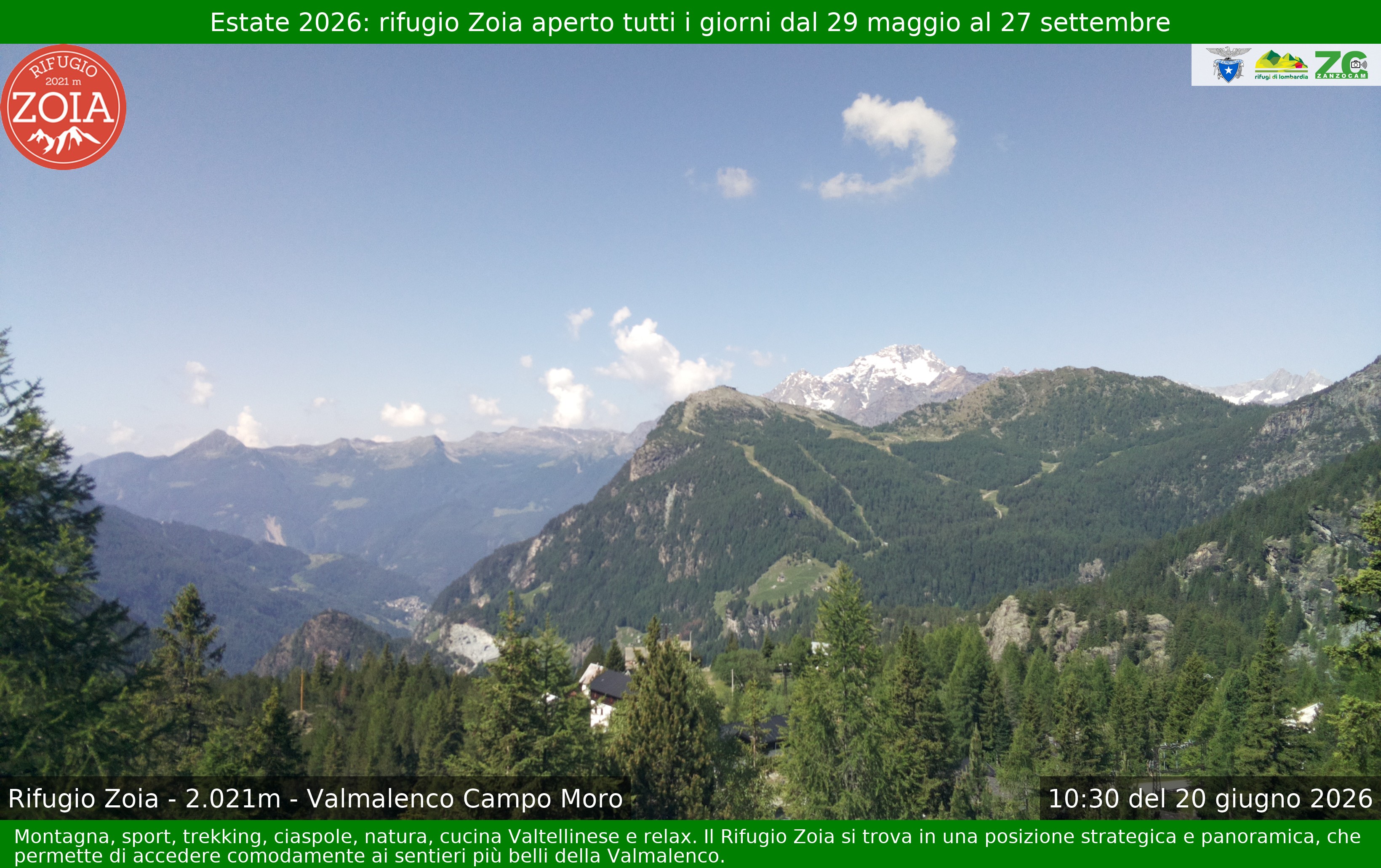 Archiv Foto Webcam Berghütte Zoia bei Chiesa in Valmalenco