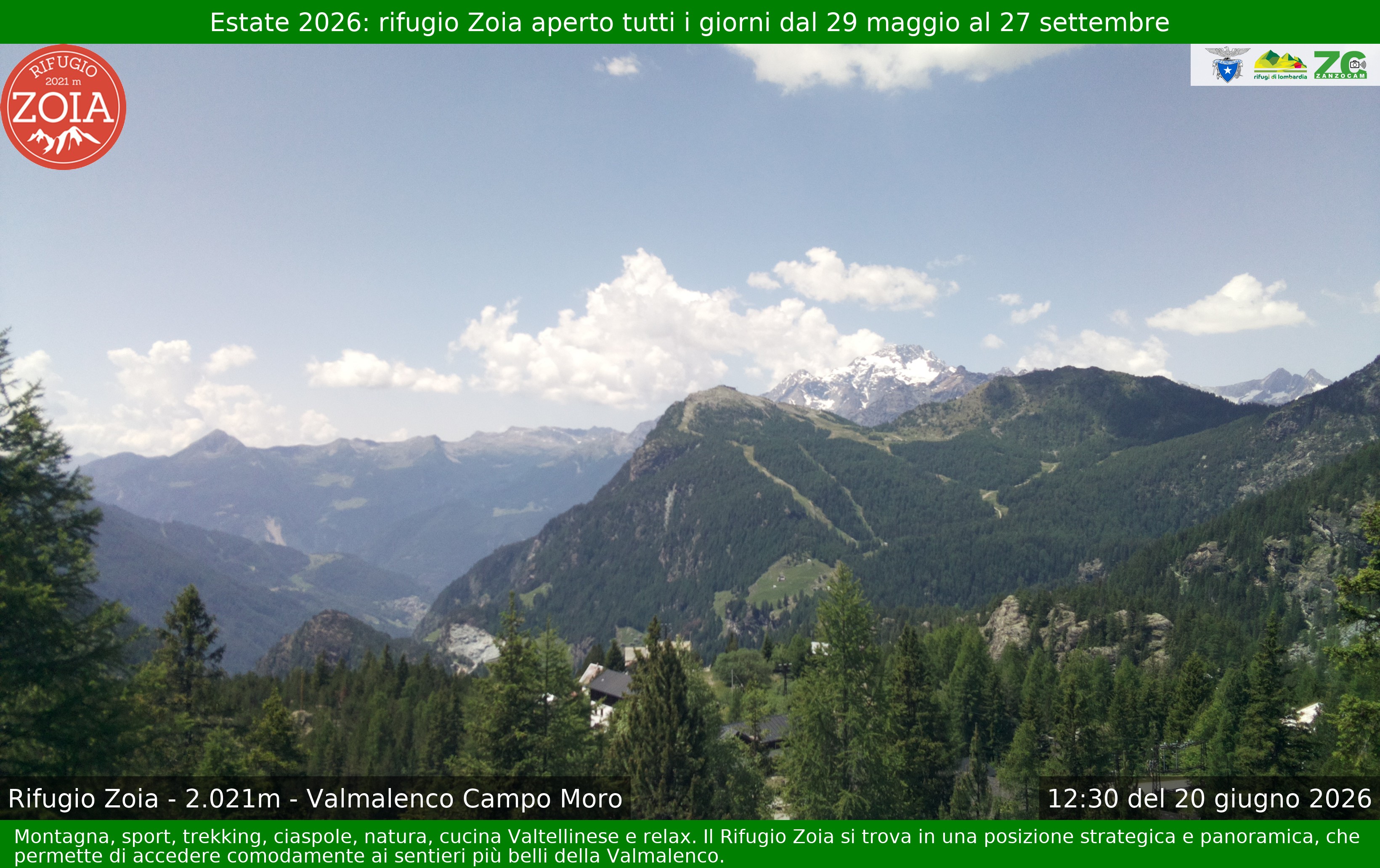 Archiv Foto Webcam Berghütte Zoia bei Chiesa in Valmalenco