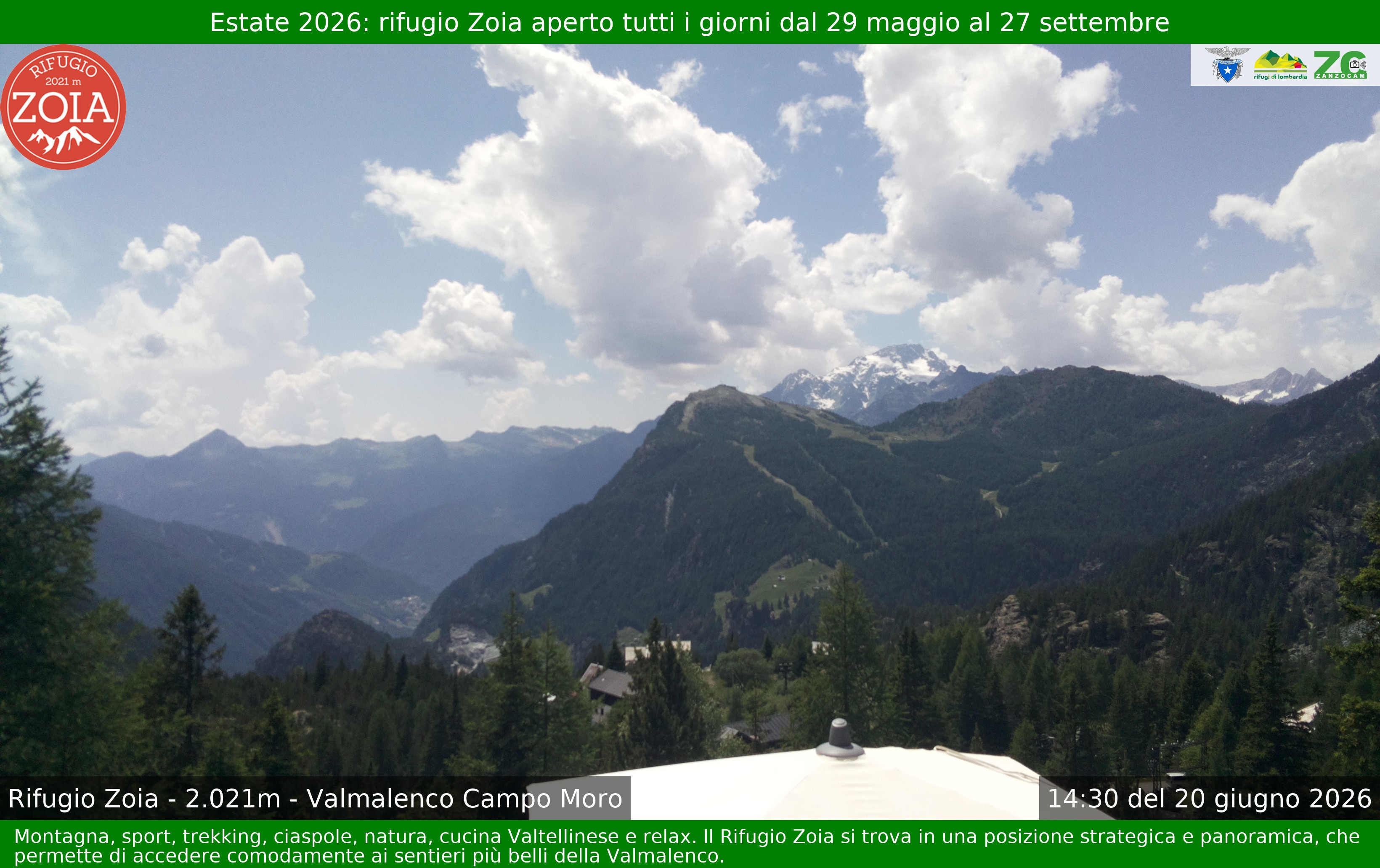 Archiv Foto Webcam Berghütte Zoia bei Chiesa in Valmalenco