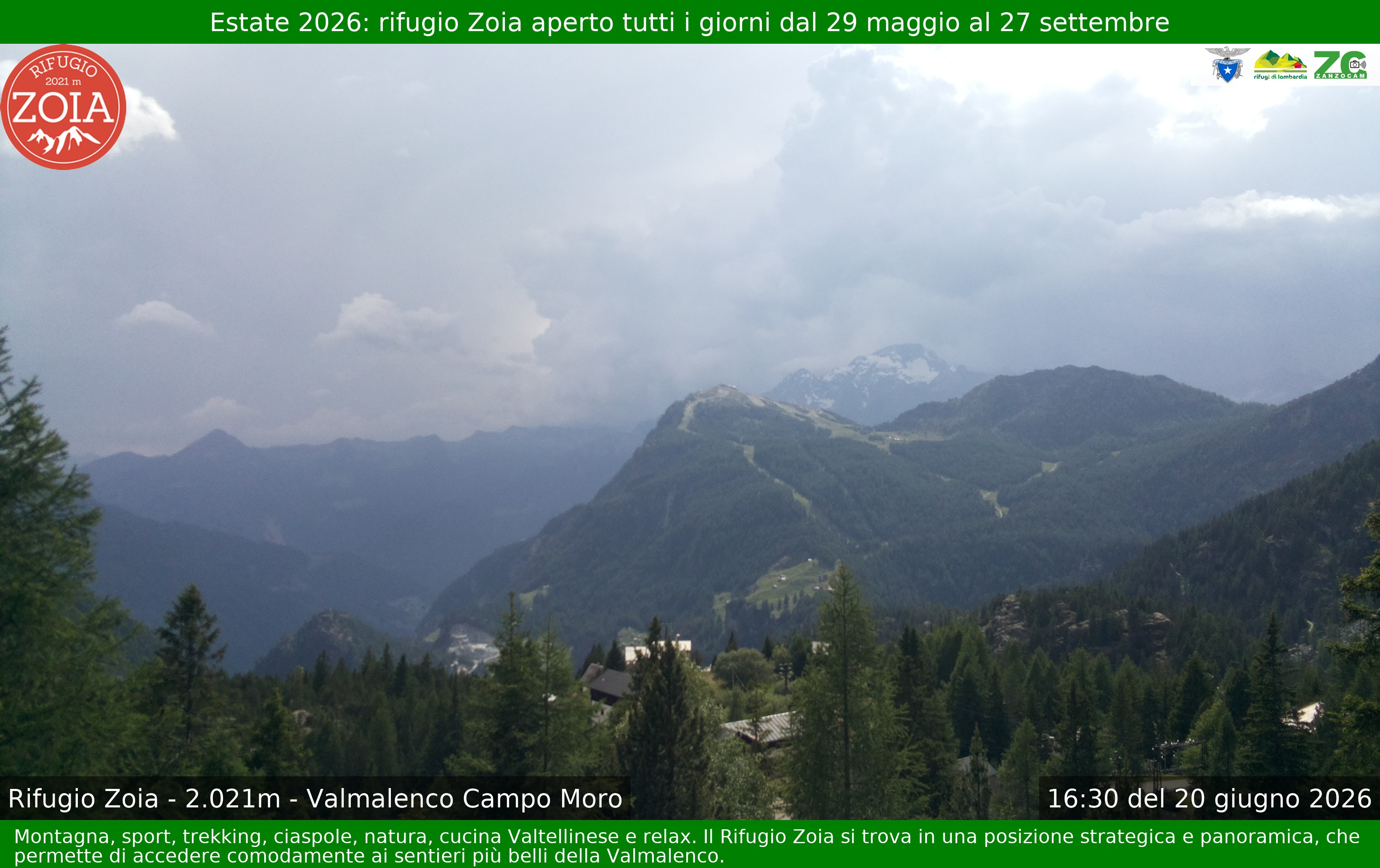 Archiv Foto Webcam Berghütte Zoia bei Chiesa in Valmalenco