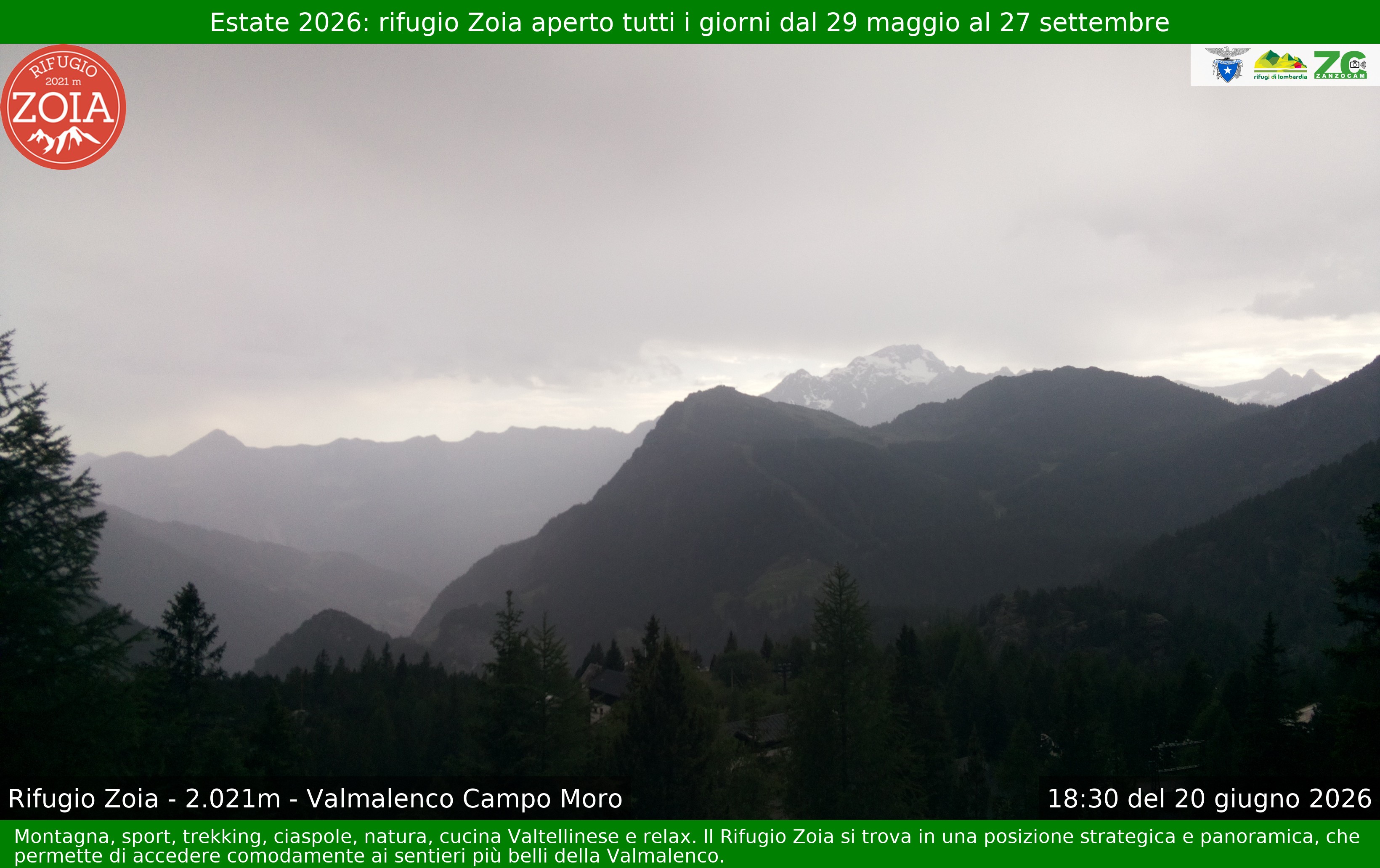 Archiv Foto Webcam Berghütte Zoia bei Chiesa in Valmalenco