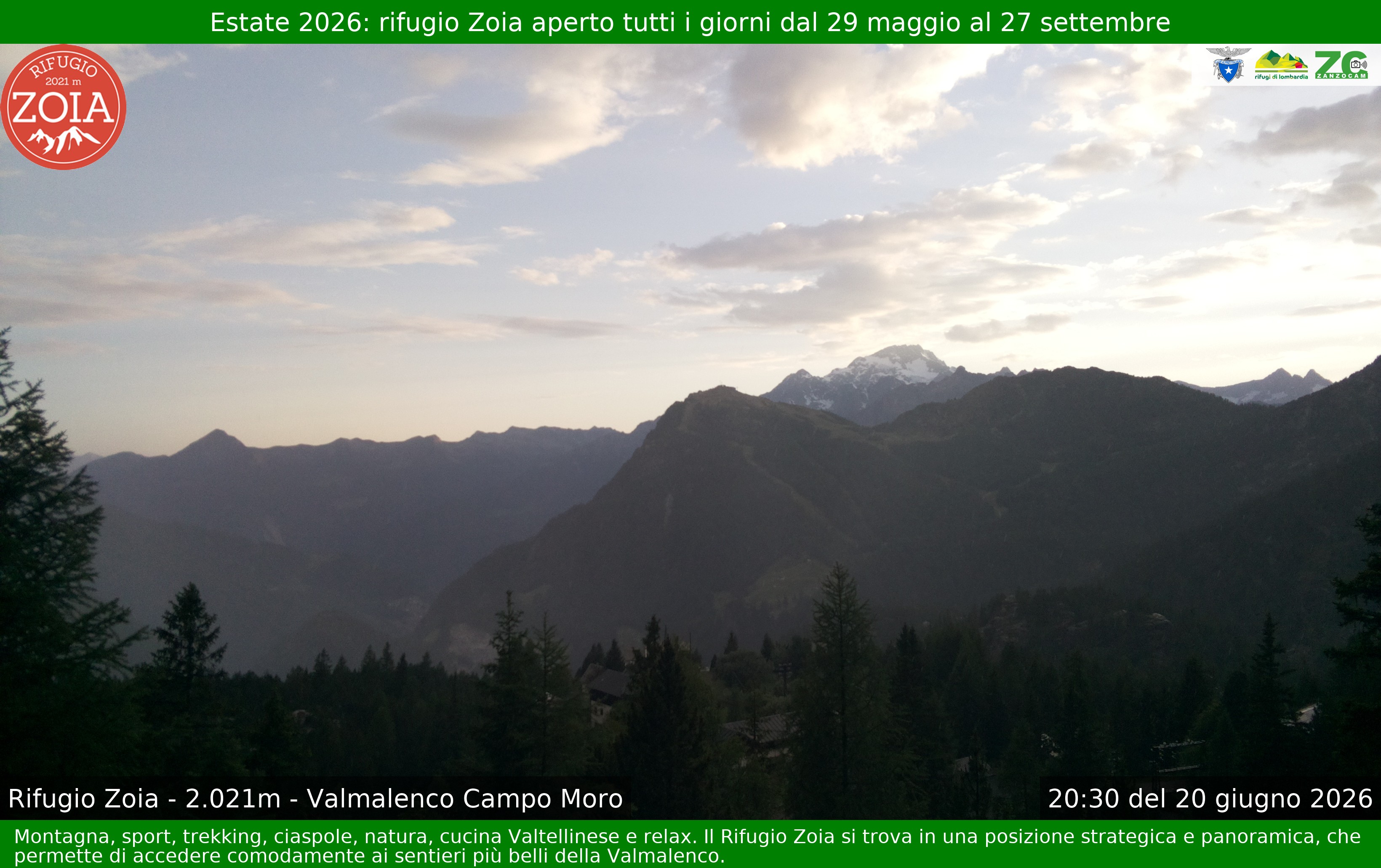 Archiv Foto Webcam Berghütte Zoia bei Chiesa in Valmalenco
