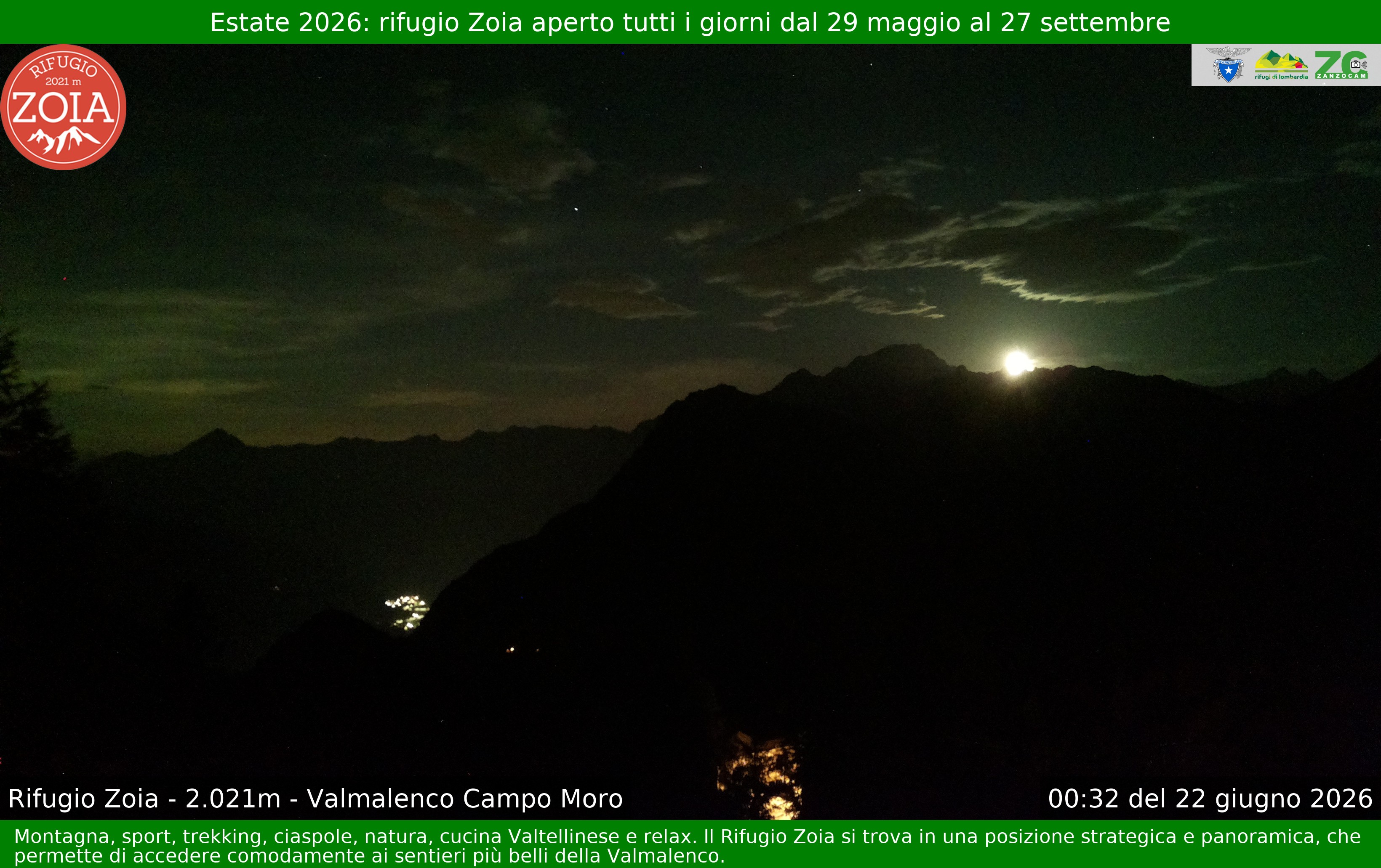 Archived image Webcam Valmalenco Chiesa: Mountain Hut Zoia
