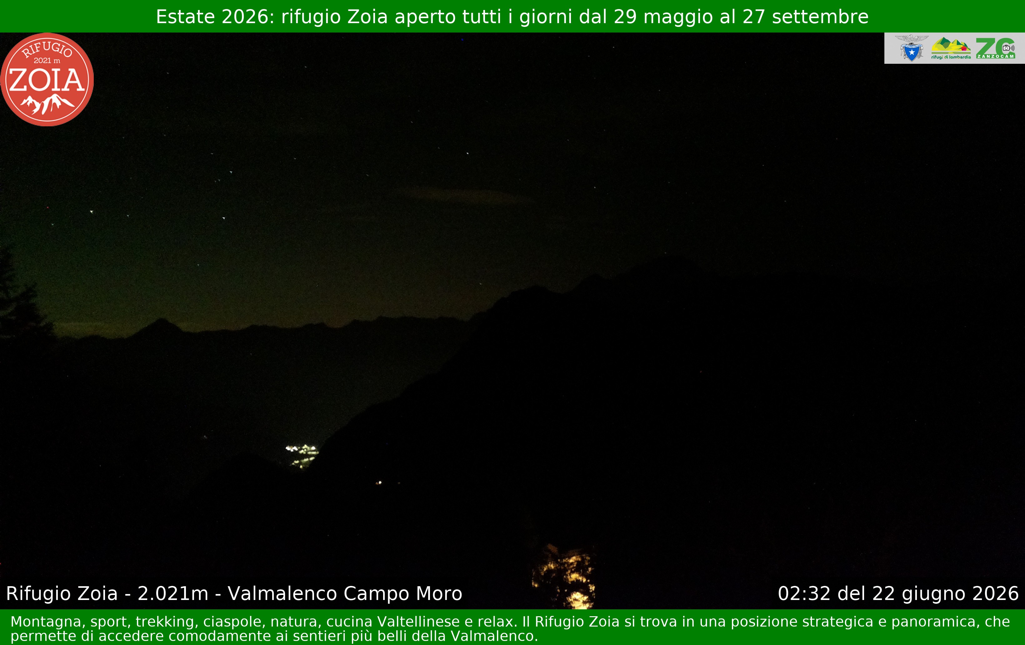 Archived image Webcam Valmalenco Chiesa: Mountain Hut Zoia
