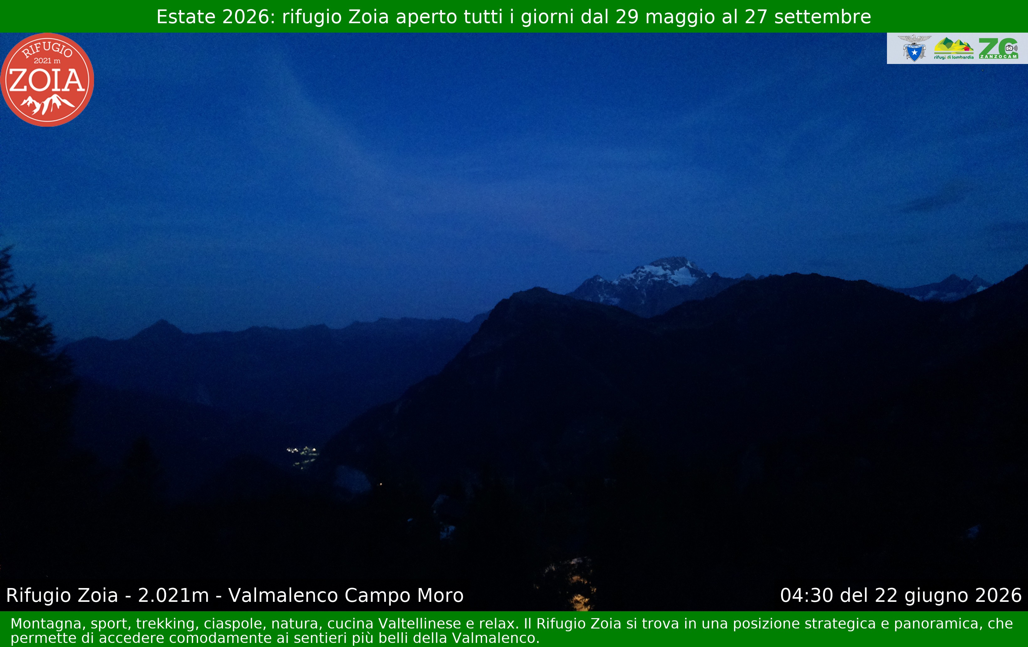 Archived image Webcam Valmalenco Chiesa: Mountain Hut Zoia