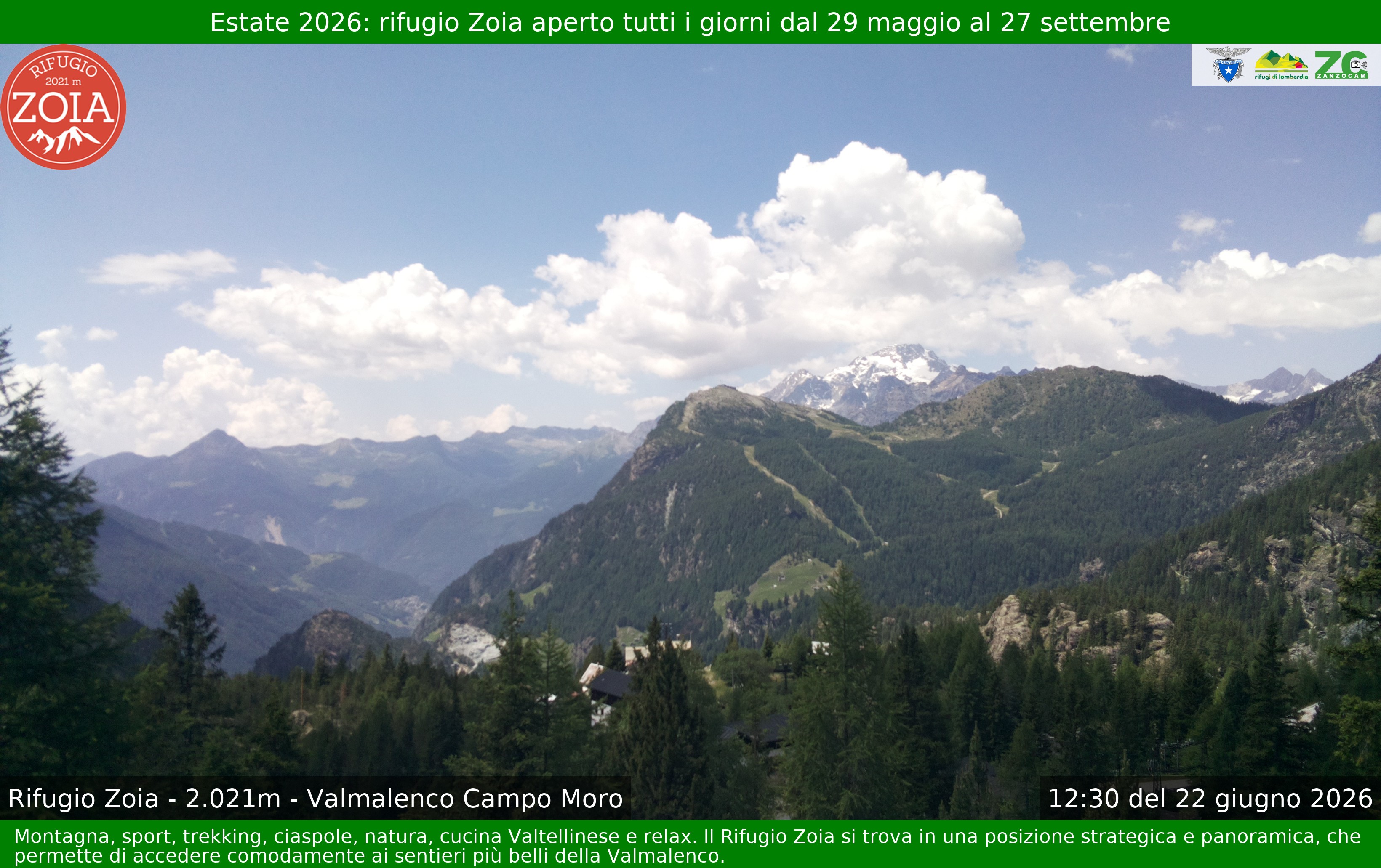 Archived image Webcam Valmalenco Chiesa: Mountain Hut Zoia