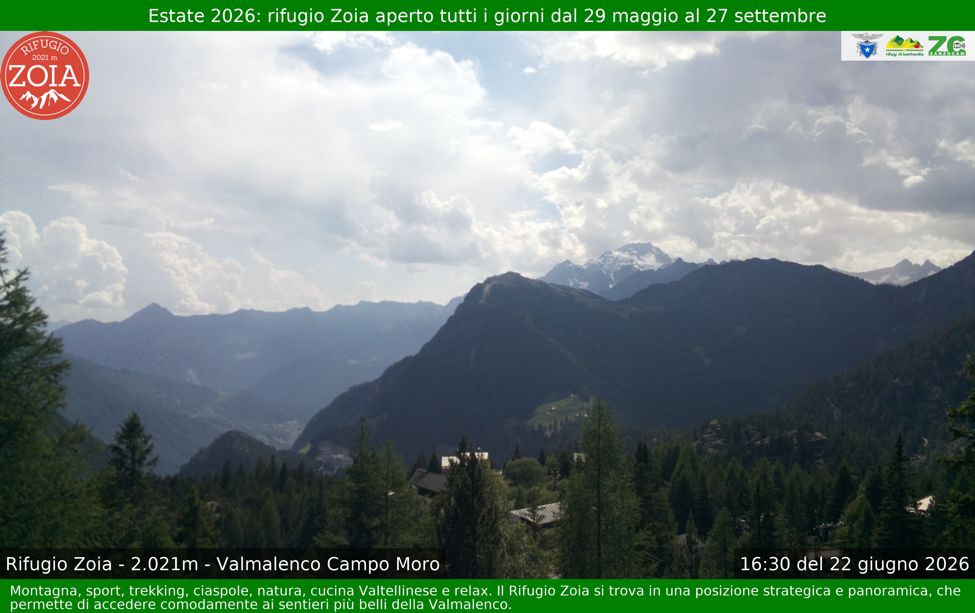 Archiv Foto Webcam Berghütte Zoia bei Chiesa in Valmalenco