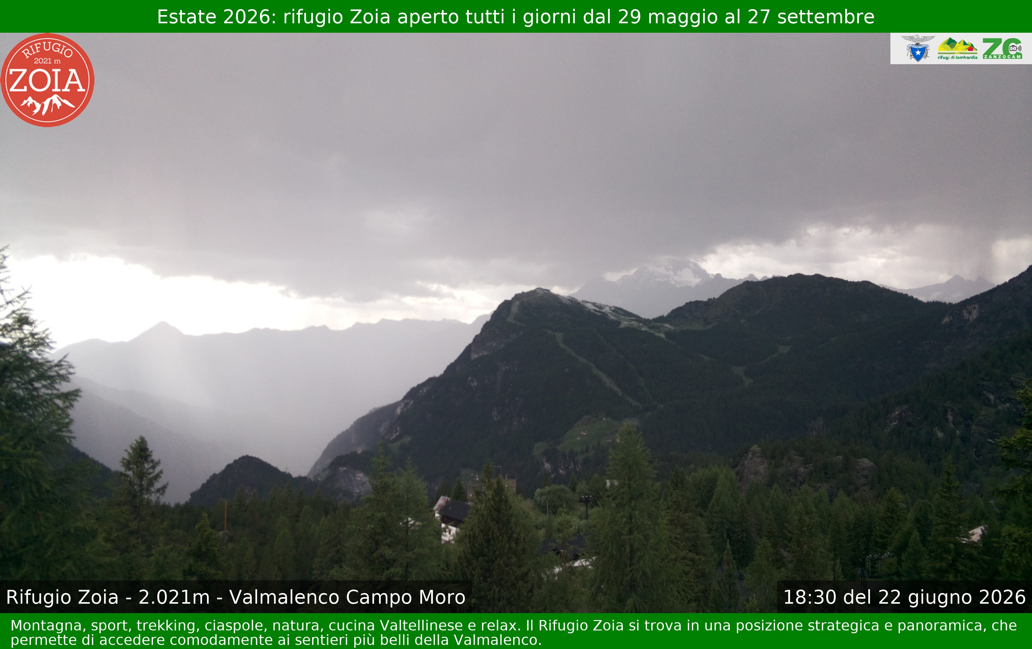 Archiv Foto Webcam Berghütte Zoia bei Chiesa in Valmalenco