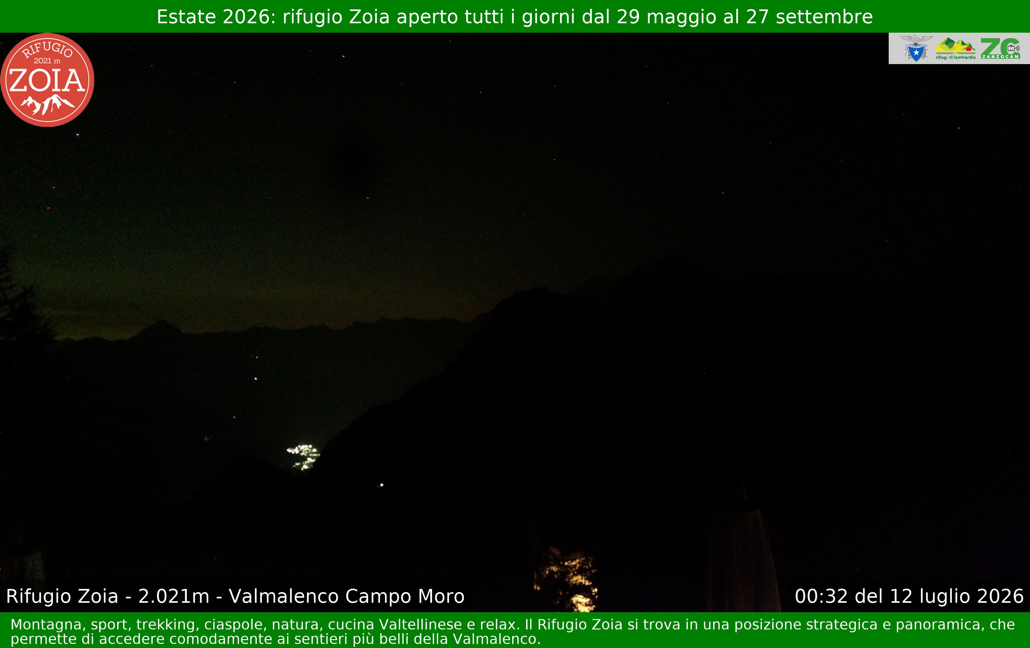 Archiv Foto Webcam Berghütte Zoia bei Chiesa in Valmalenco