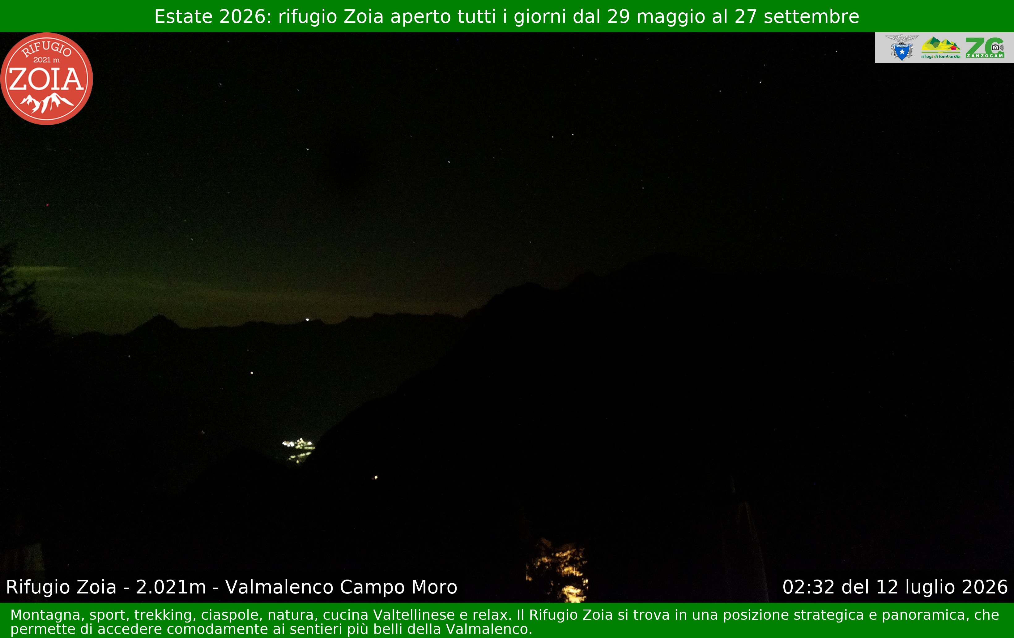 Archiv Foto Webcam Berghütte Zoia bei Chiesa in Valmalenco