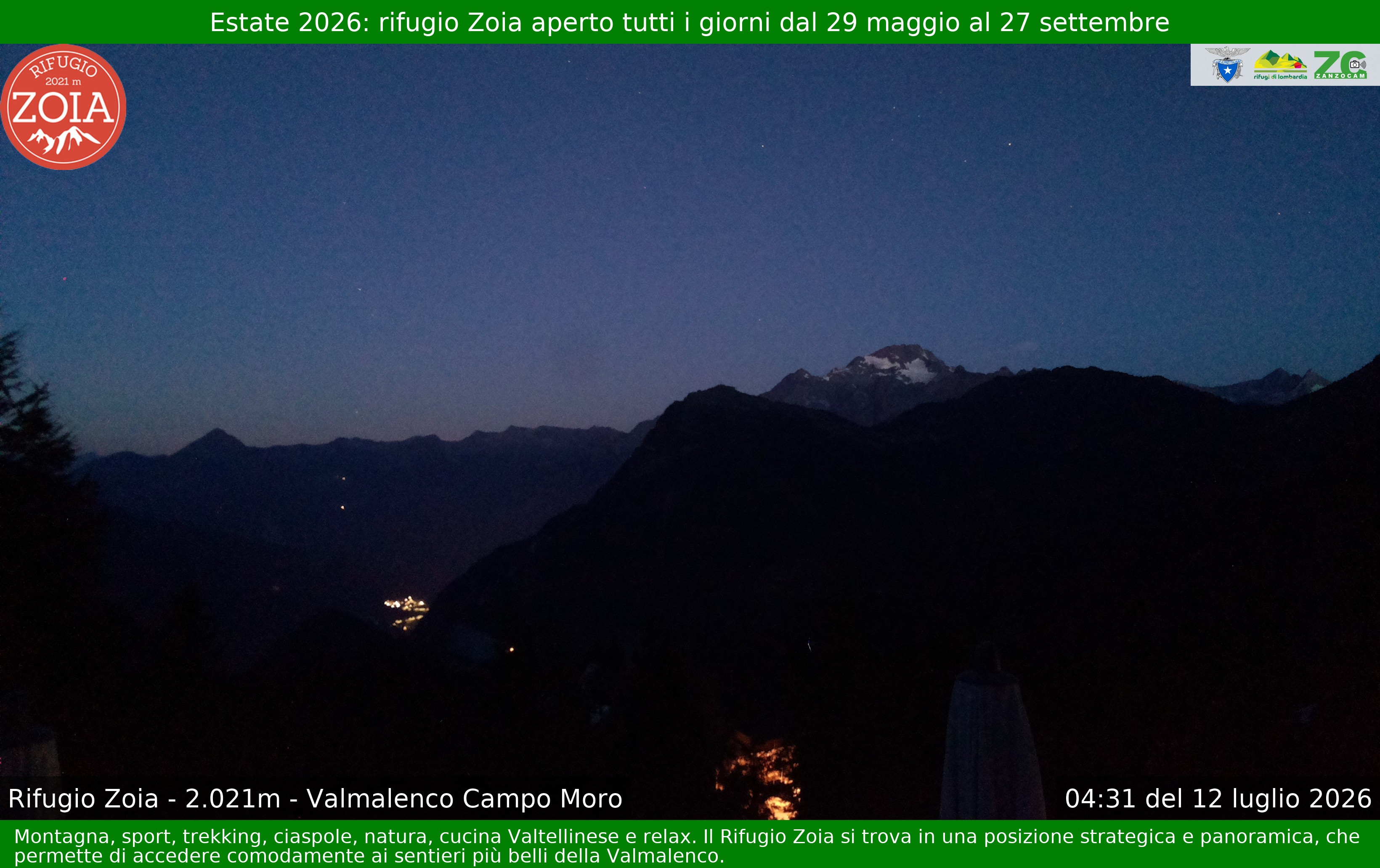 Archiv Foto Webcam Berghütte Zoia bei Chiesa in Valmalenco