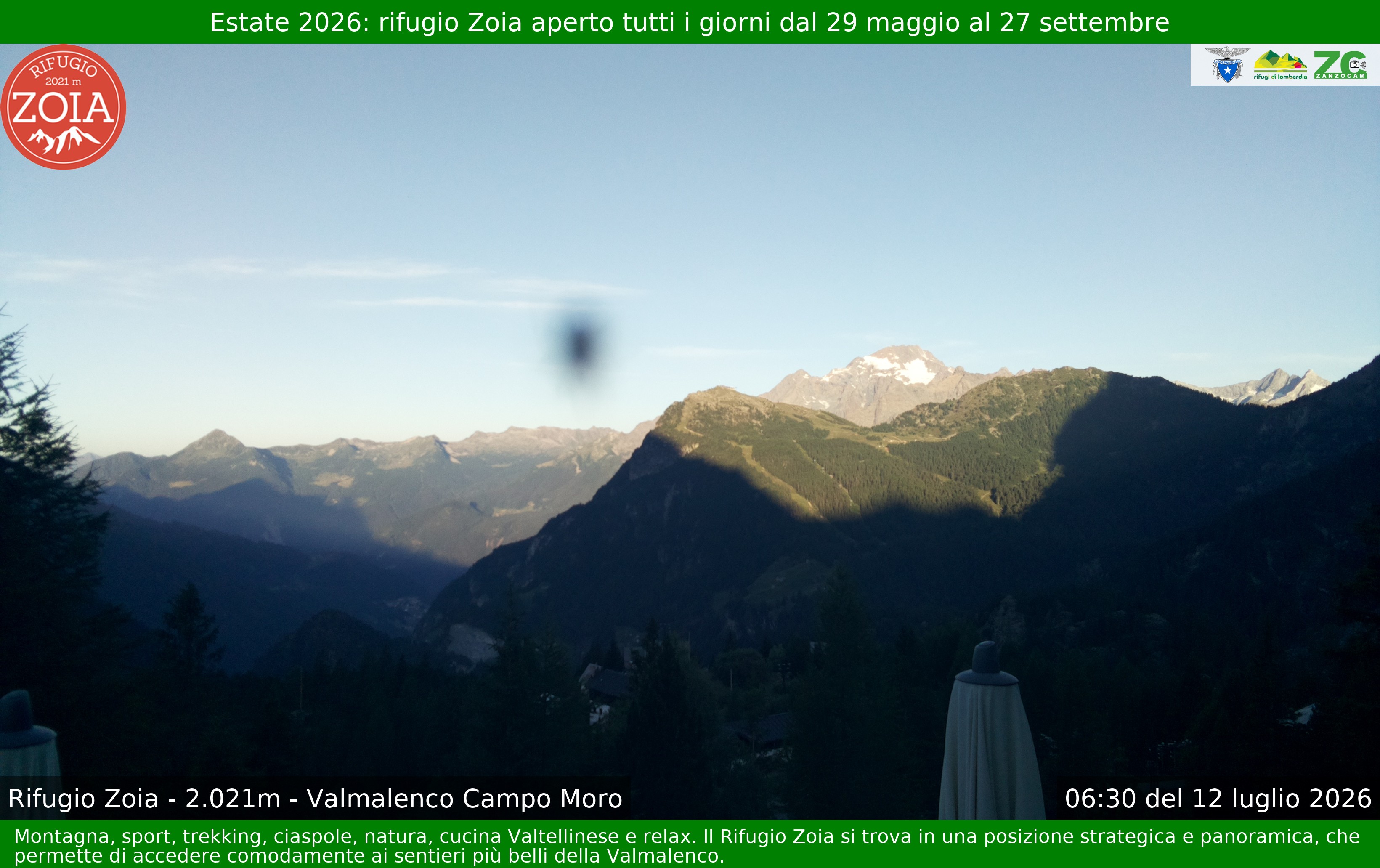 Archiv Foto Webcam Berghütte Zoia bei Chiesa in Valmalenco