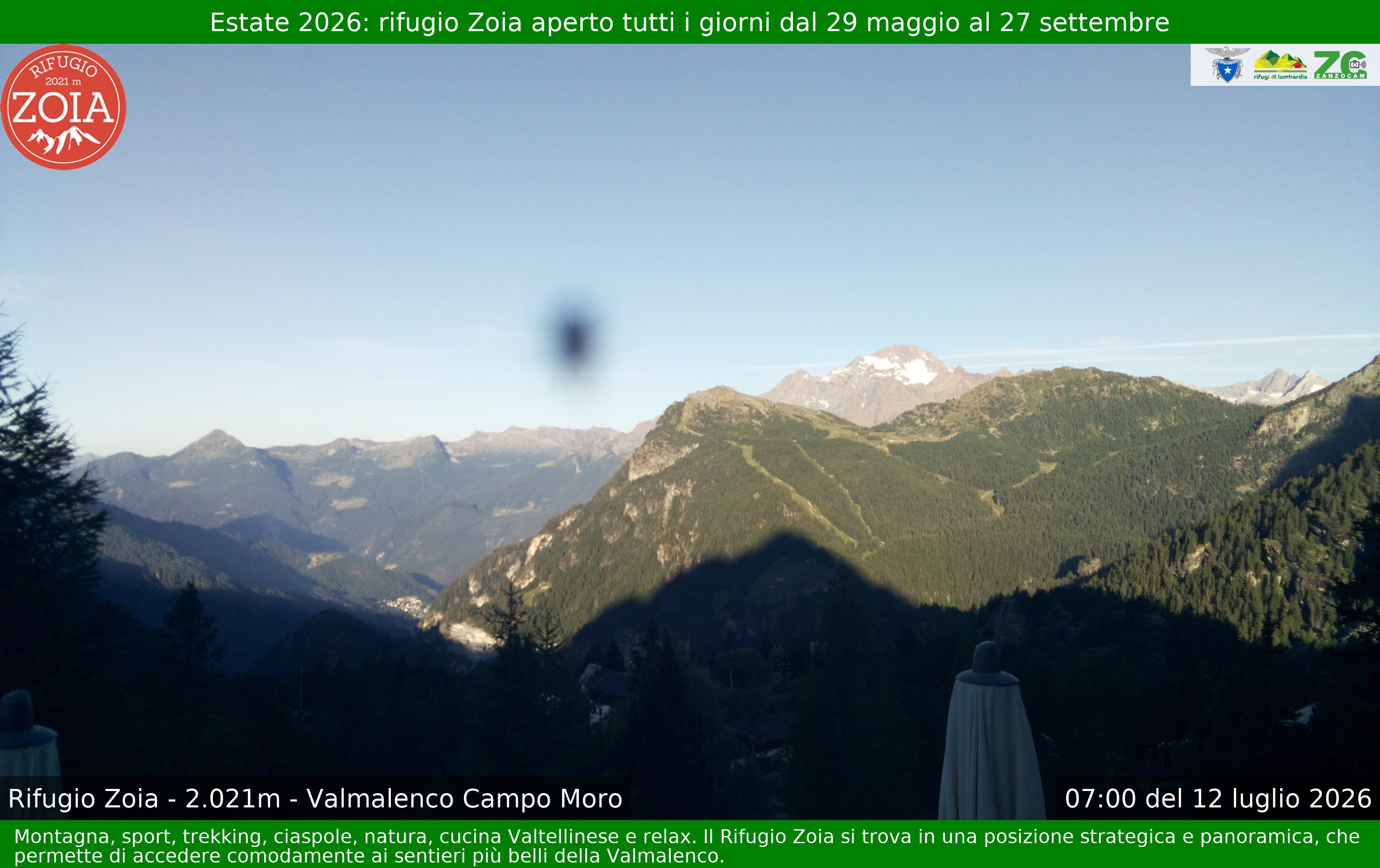 Archiv Foto Webcam Berghütte Zoia bei Chiesa in Valmalenco