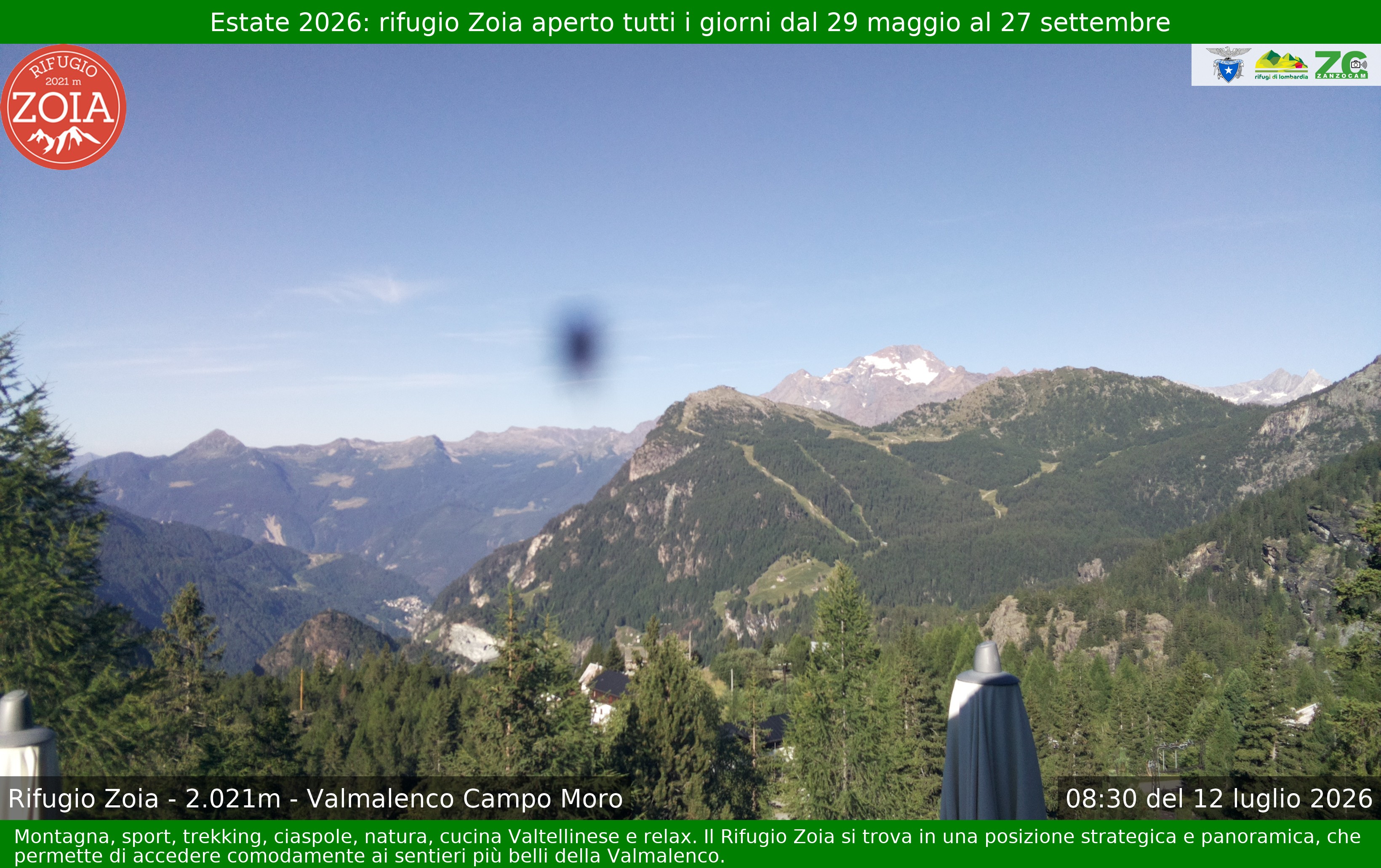 Archiv Foto Webcam Berghütte Zoia bei Chiesa in Valmalenco