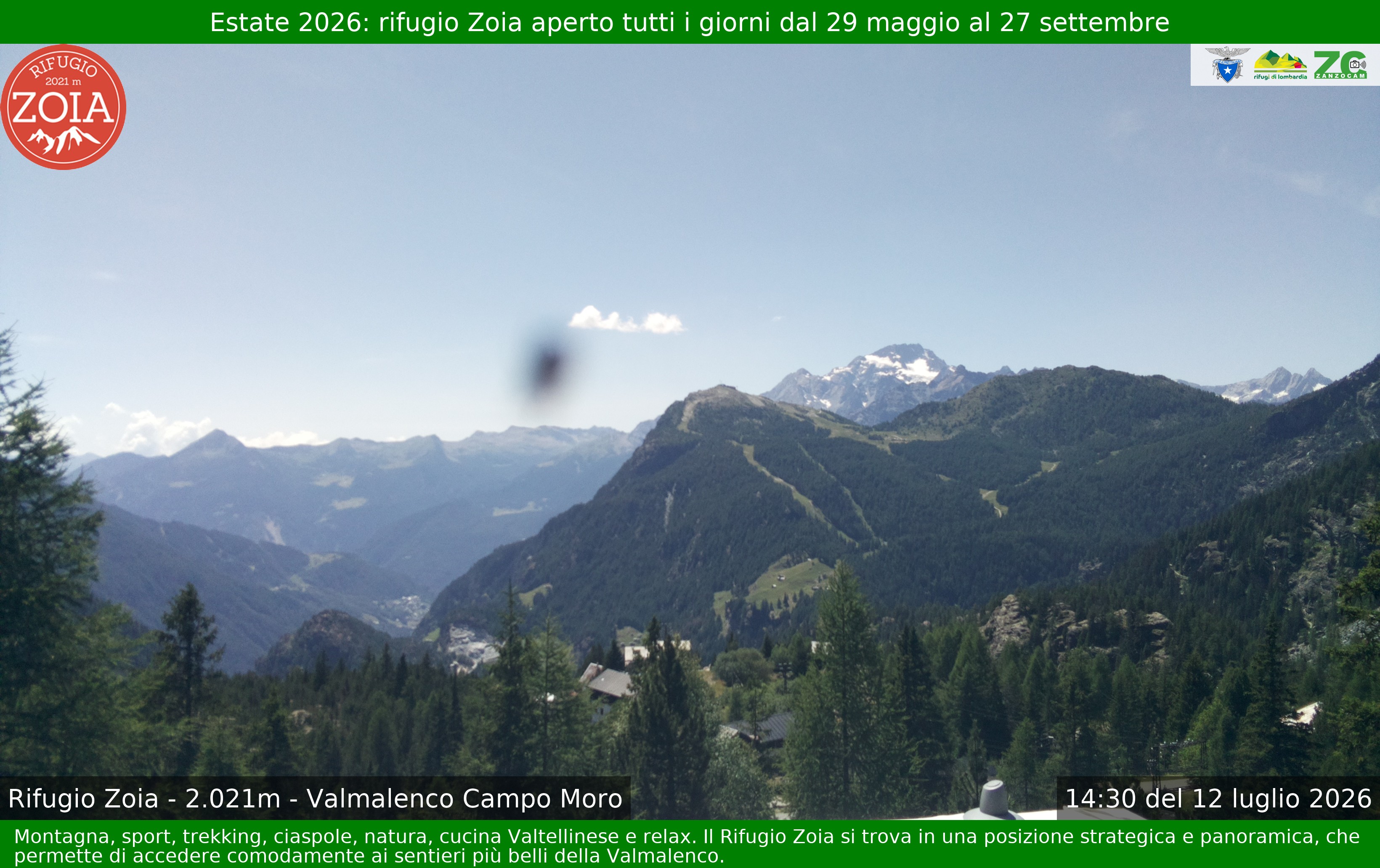 Archiv Foto Webcam Berghütte Zoia bei Chiesa in Valmalenco