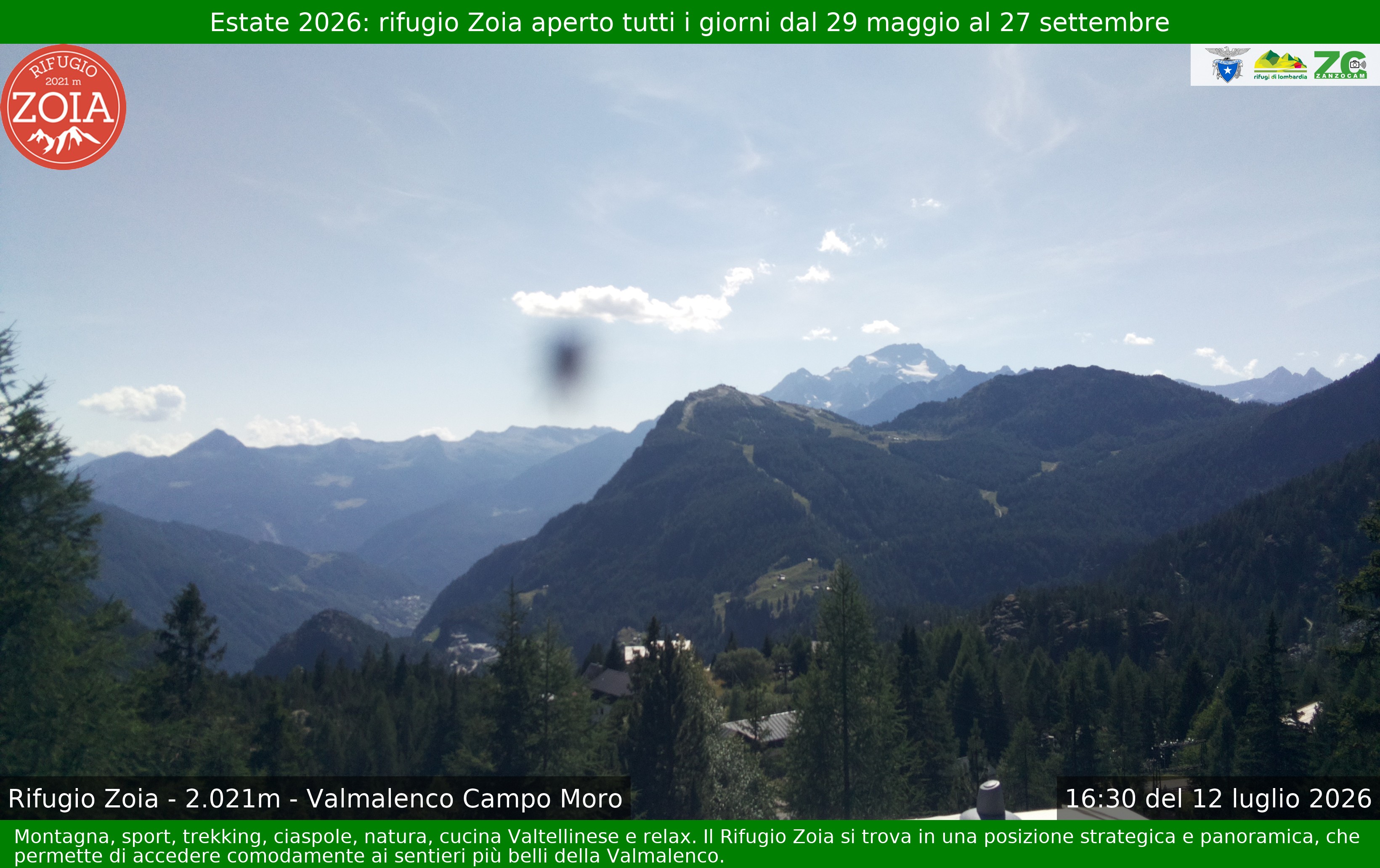 Archiv Foto Webcam Berghütte Zoia bei Chiesa in Valmalenco