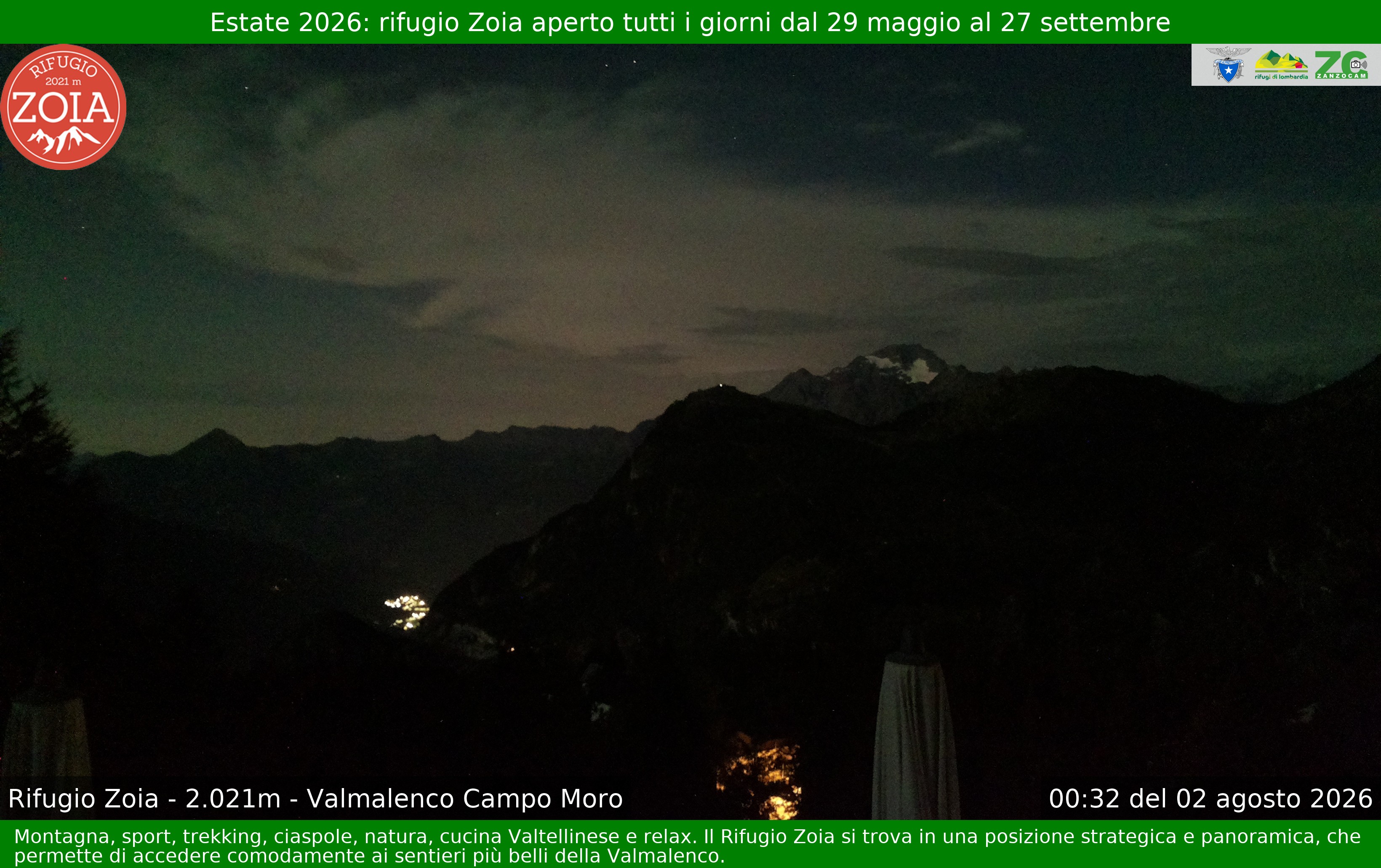Archiv Foto Webcam Berghütte Zoia bei Chiesa in Valmalenco