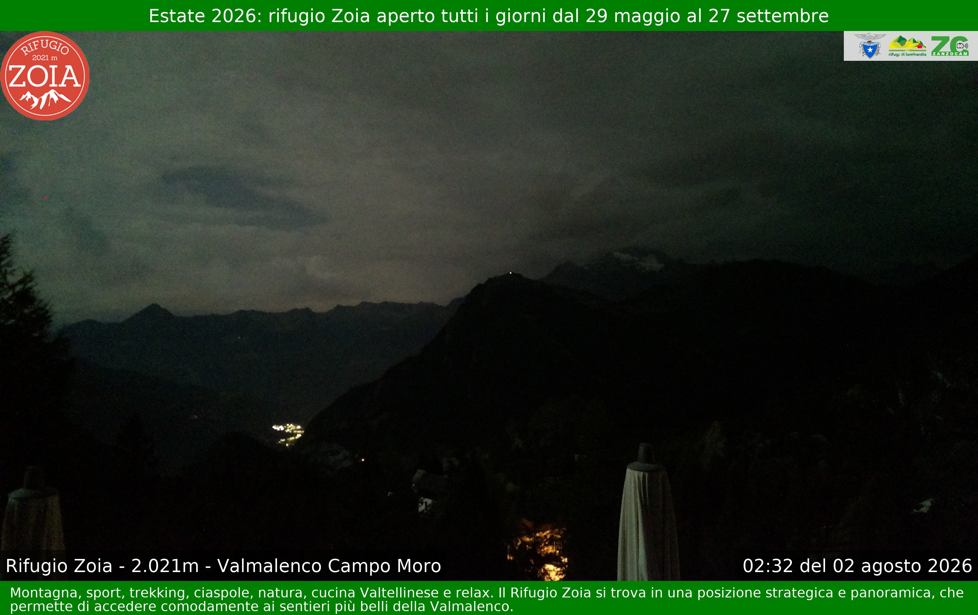 Archiv Foto Webcam Berghütte Zoia bei Chiesa in Valmalenco