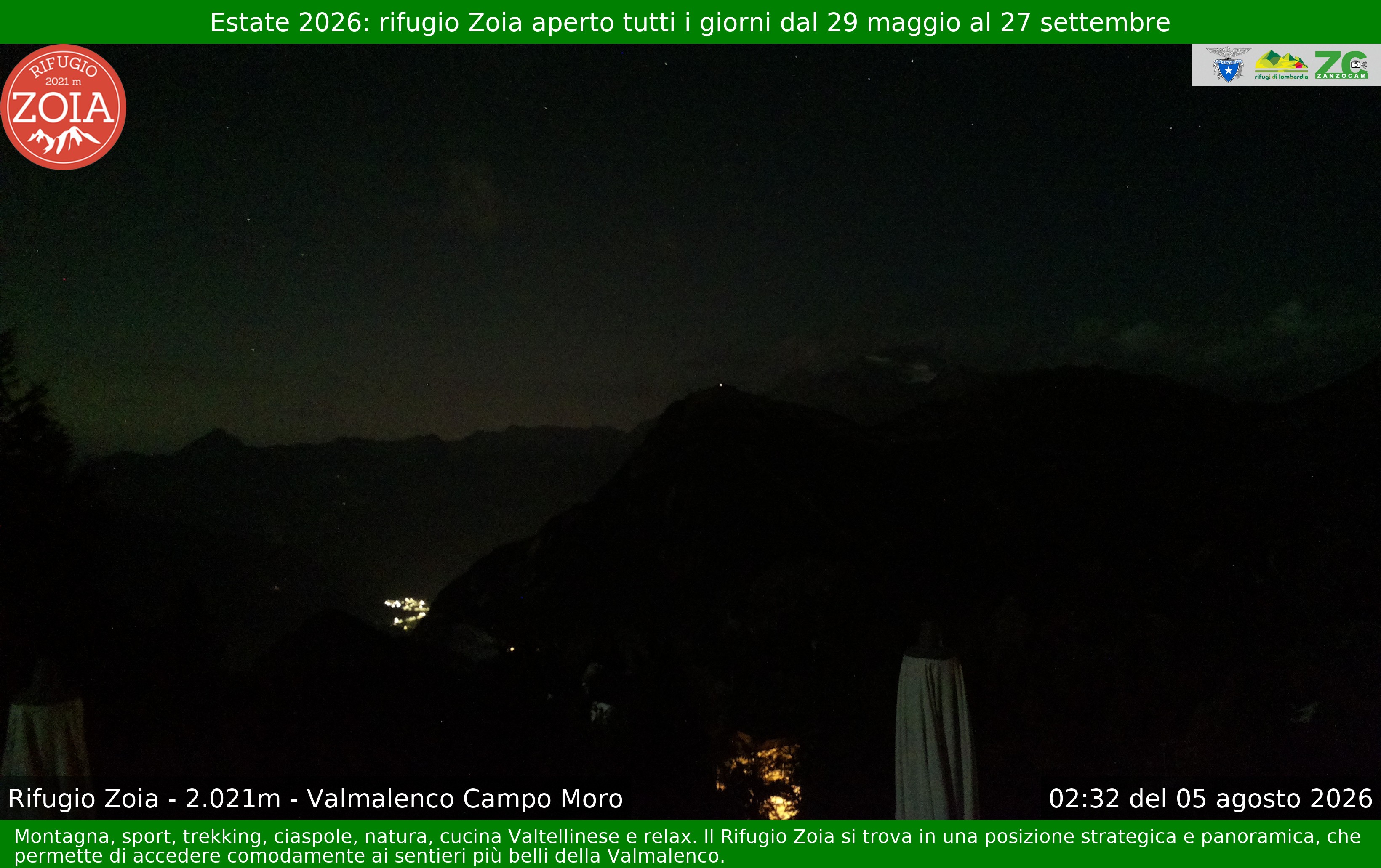Archiv Foto Webcam Berghütte Zoia bei Chiesa in Valmalenco
