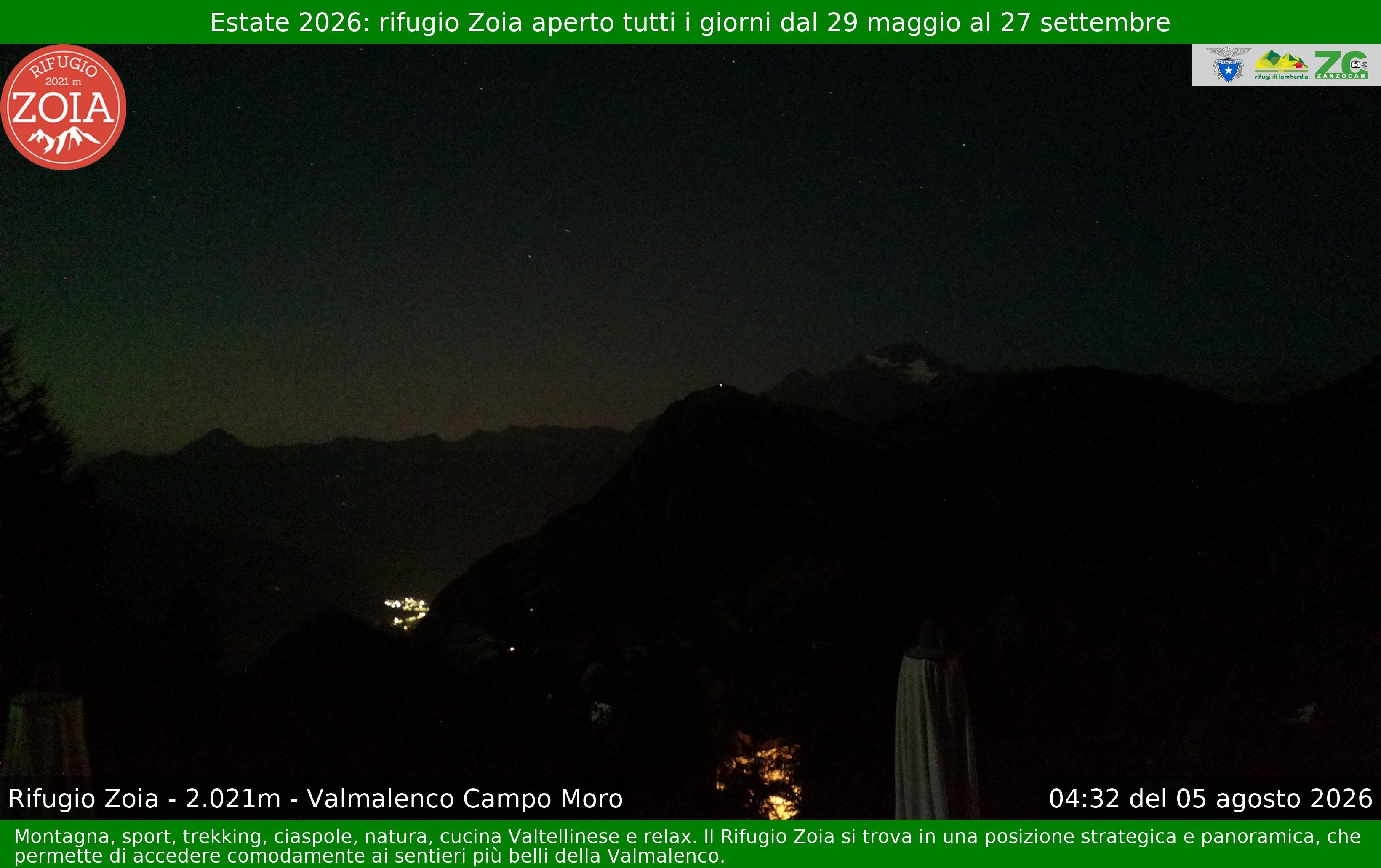 Archiv Foto Webcam Berghütte Zoia bei Chiesa in Valmalenco