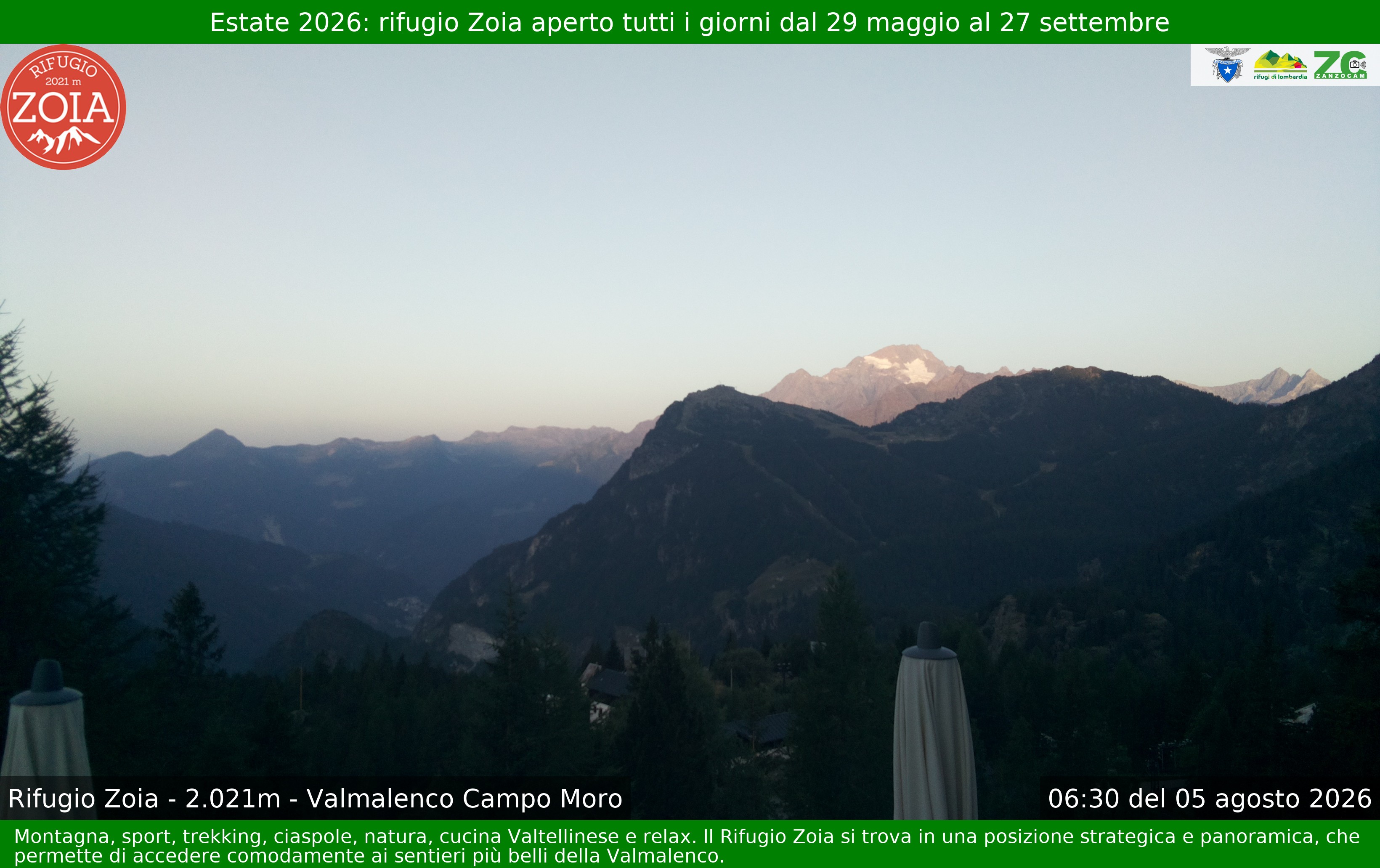 Archiv Foto Webcam Berghütte Zoia bei Chiesa in Valmalenco